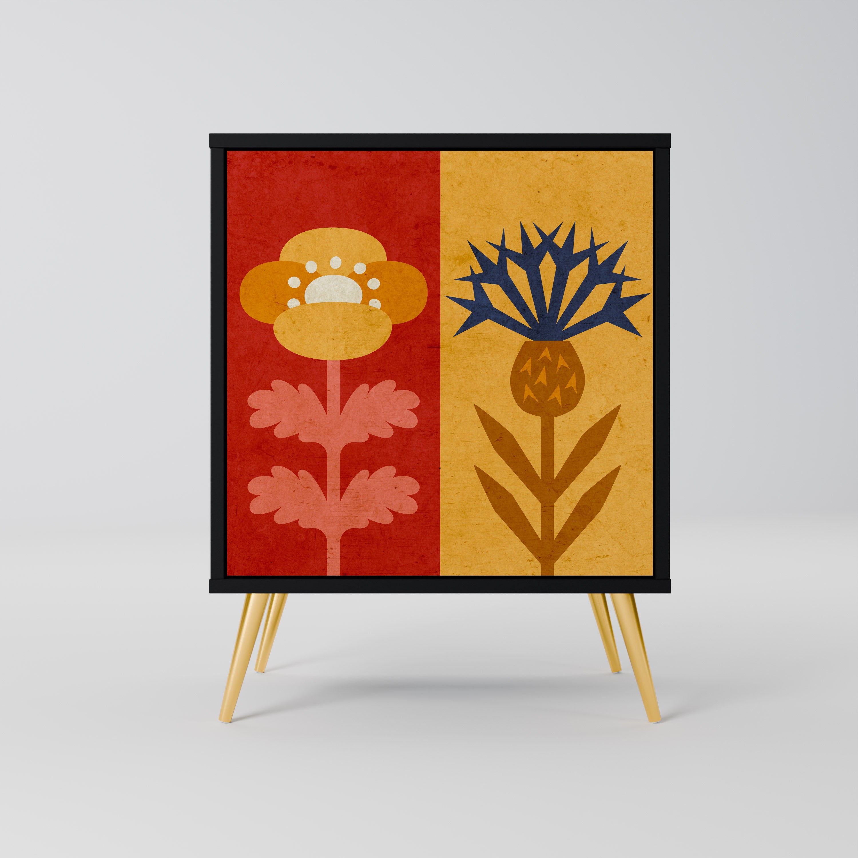 SCANDIC FLOWERET Komoda 1-drzwiowa korpus Czarny