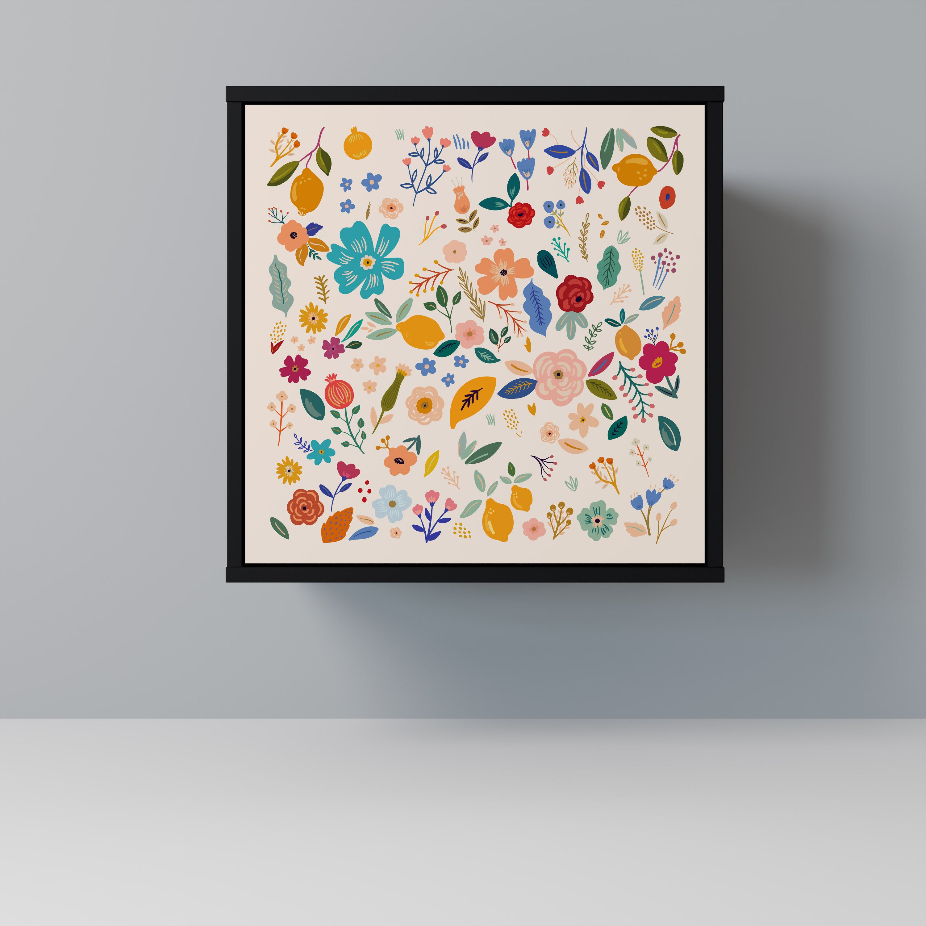 FLORAL COMBINATION Komoda 1-drzwiowa korpus Czarny