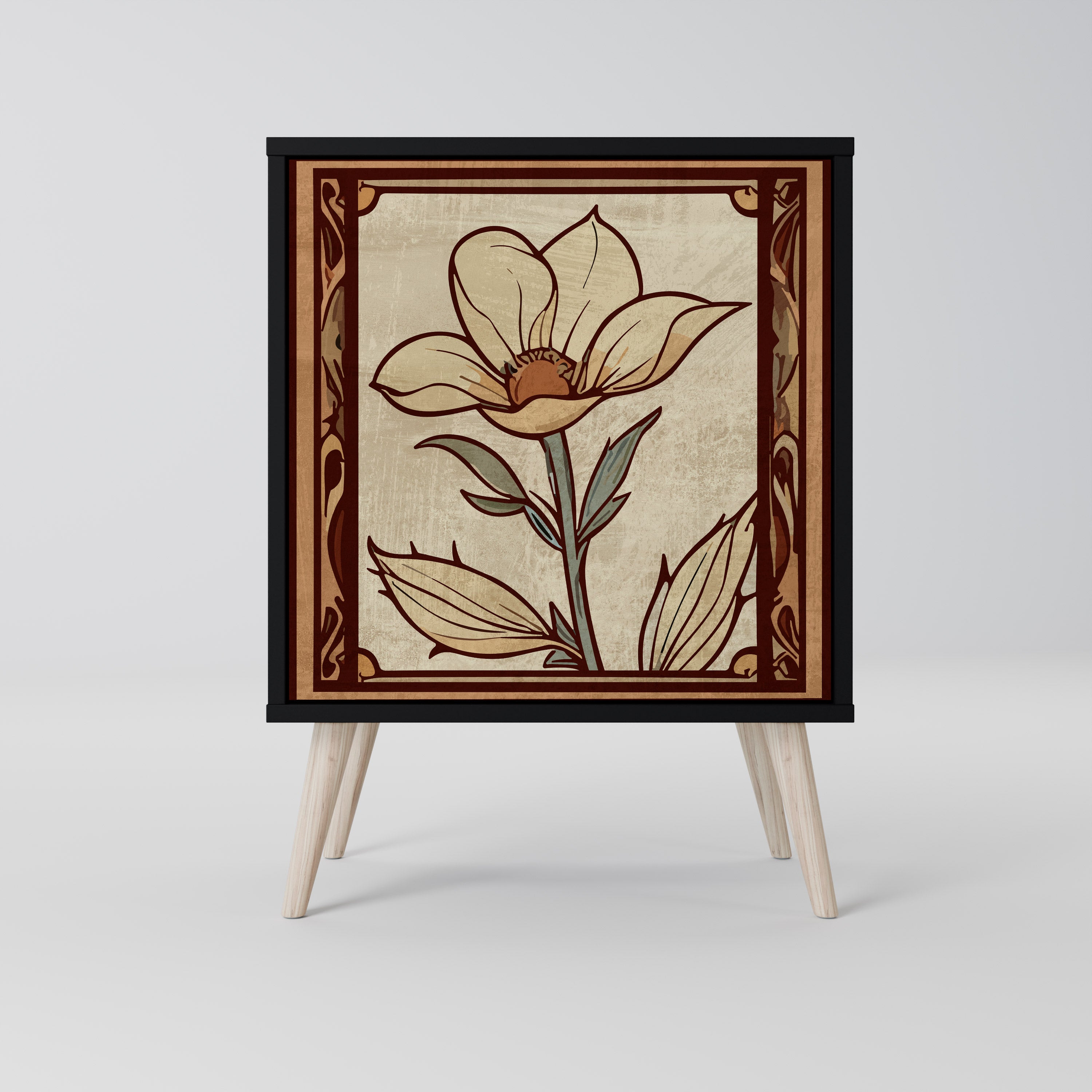 TIMELESS FLORA Komoda 1-drzwiowa korpus Czarny