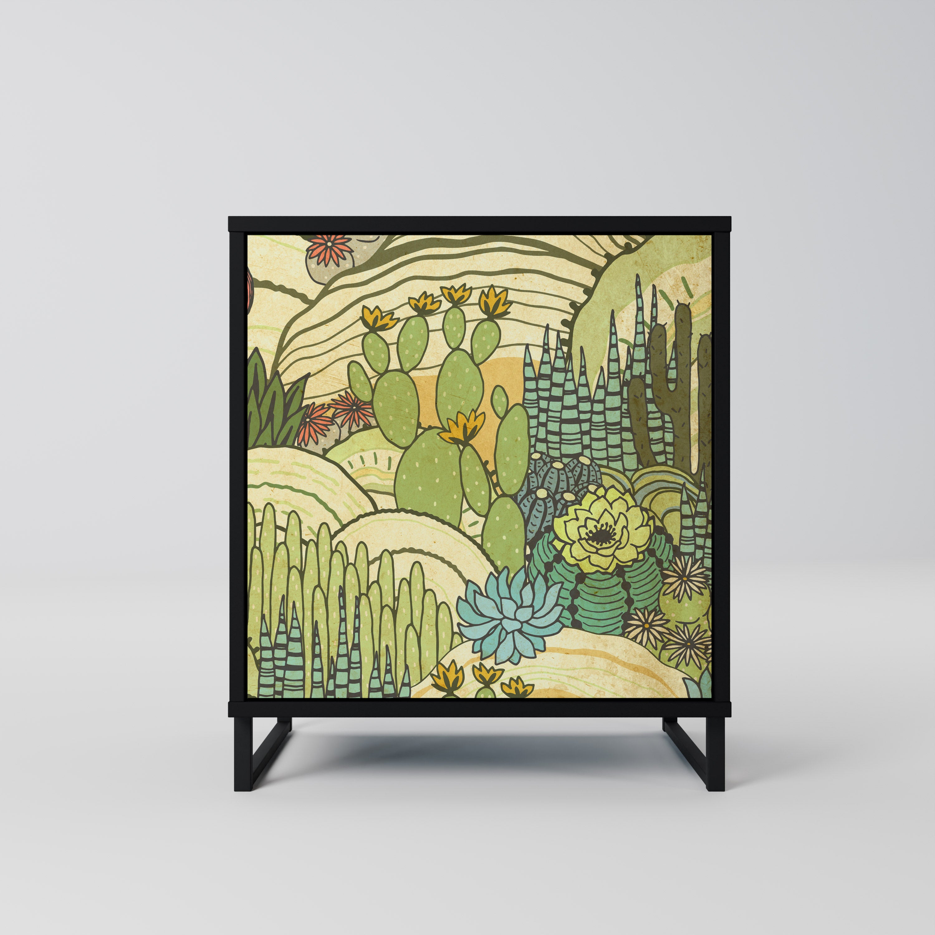 SUCCULENTS KALEIDOSCOPE Komoda 1-drzwiowa korpus Czarny