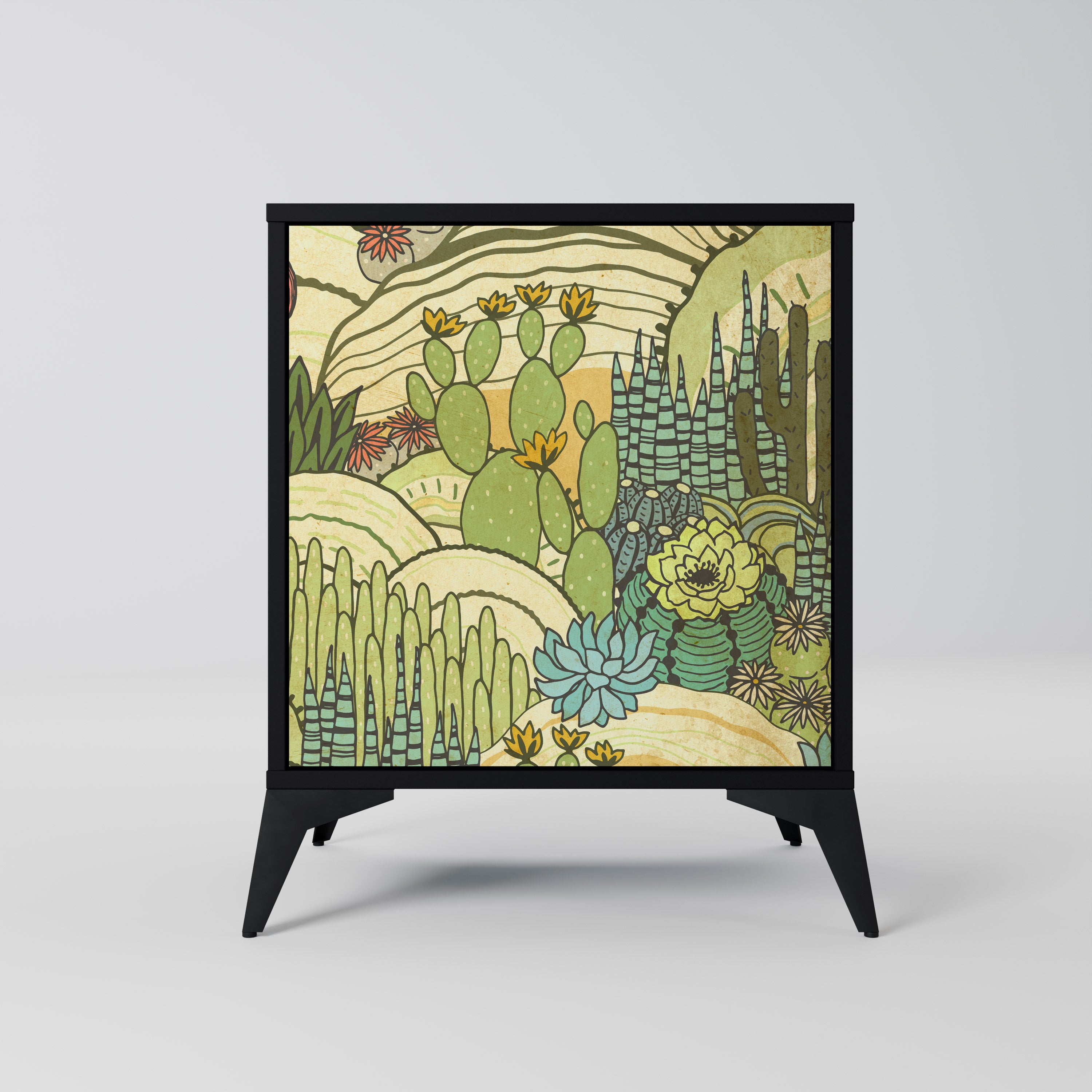 SUCCULENTS KALEIDOSCOPE Komoda 1-drzwiowa korpus Czarny