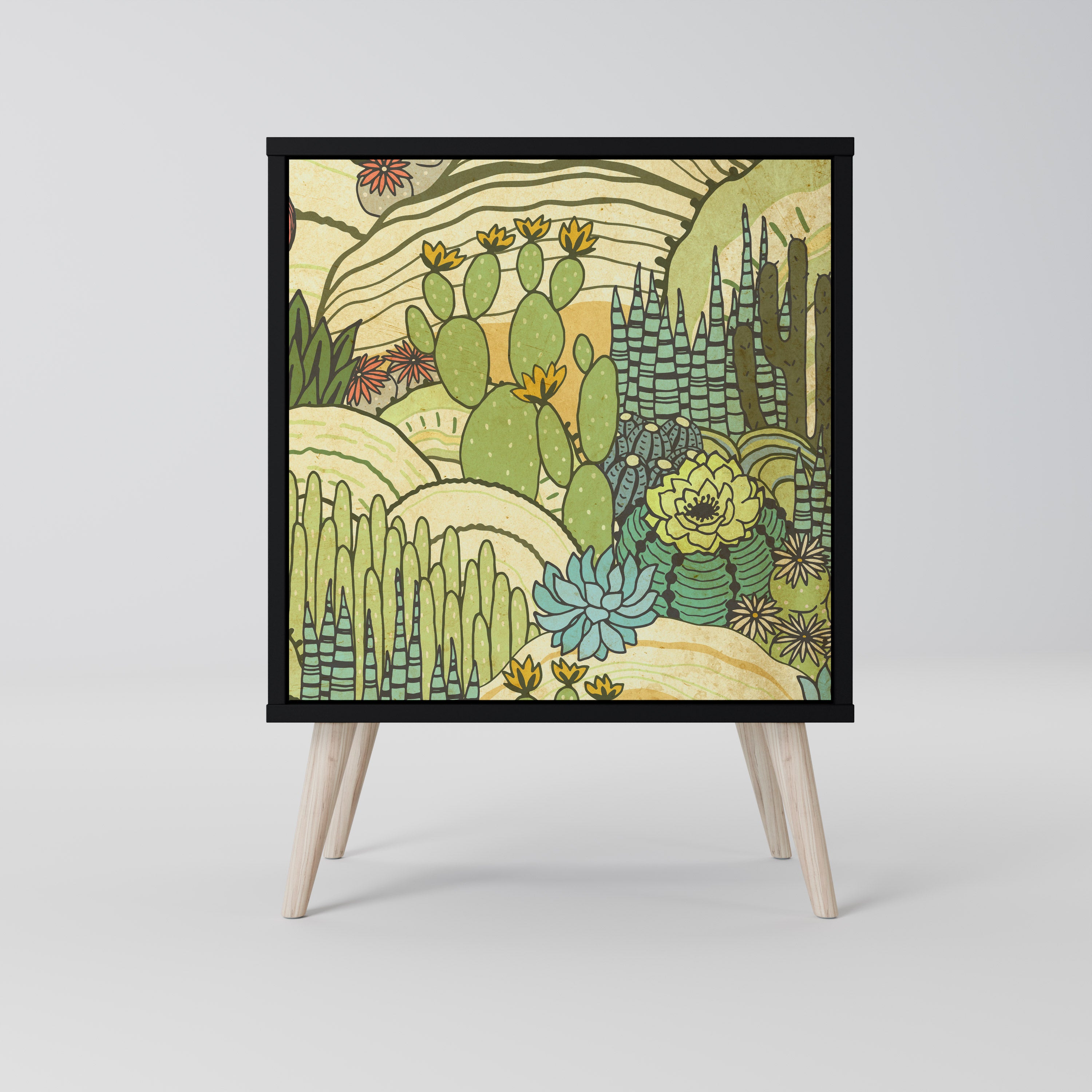 SUCCULENTS KALEIDOSCOPE Komoda 1-drzwiowa korpus Czarny