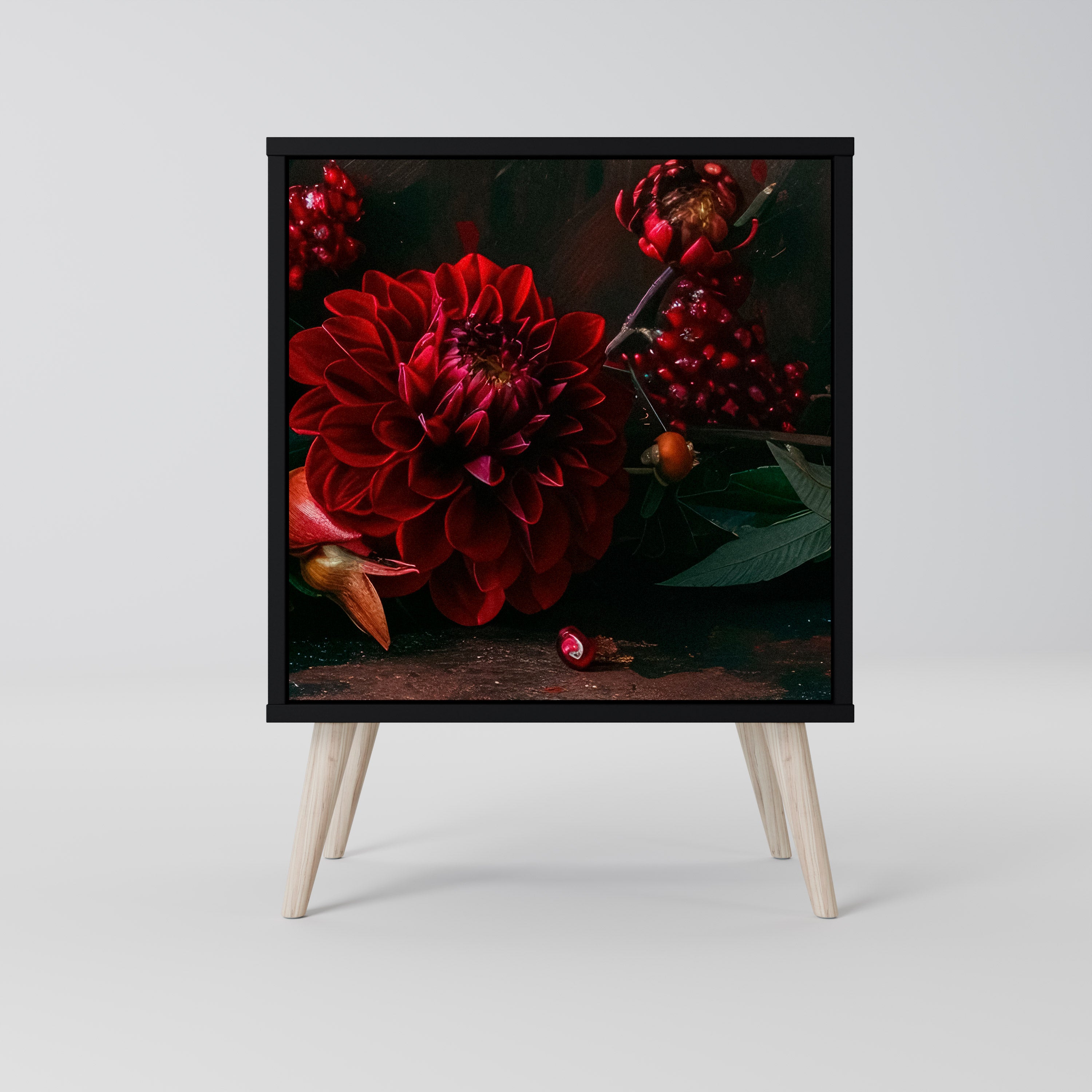 DAHLIAS AND POMEGRANATES Komoda 1-drzwiowa korpus Czarny