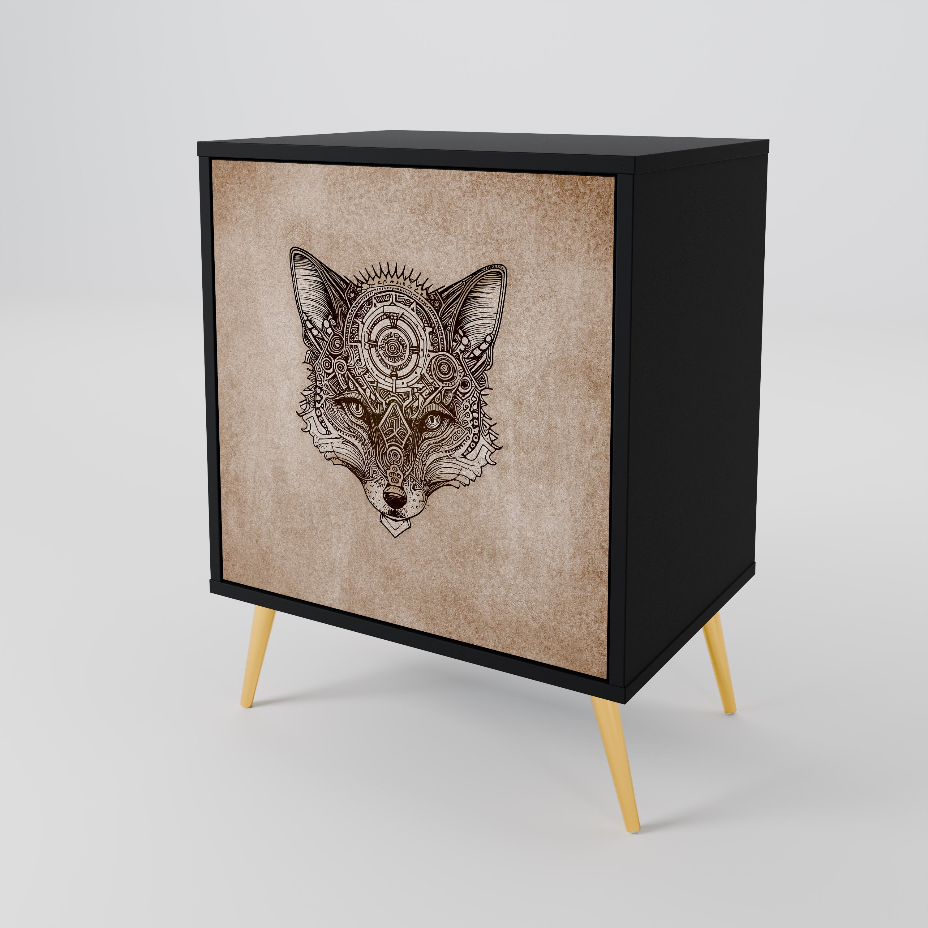 STEAMPUNK CLAN Komoda 1-drzwiowa korpus Czarny