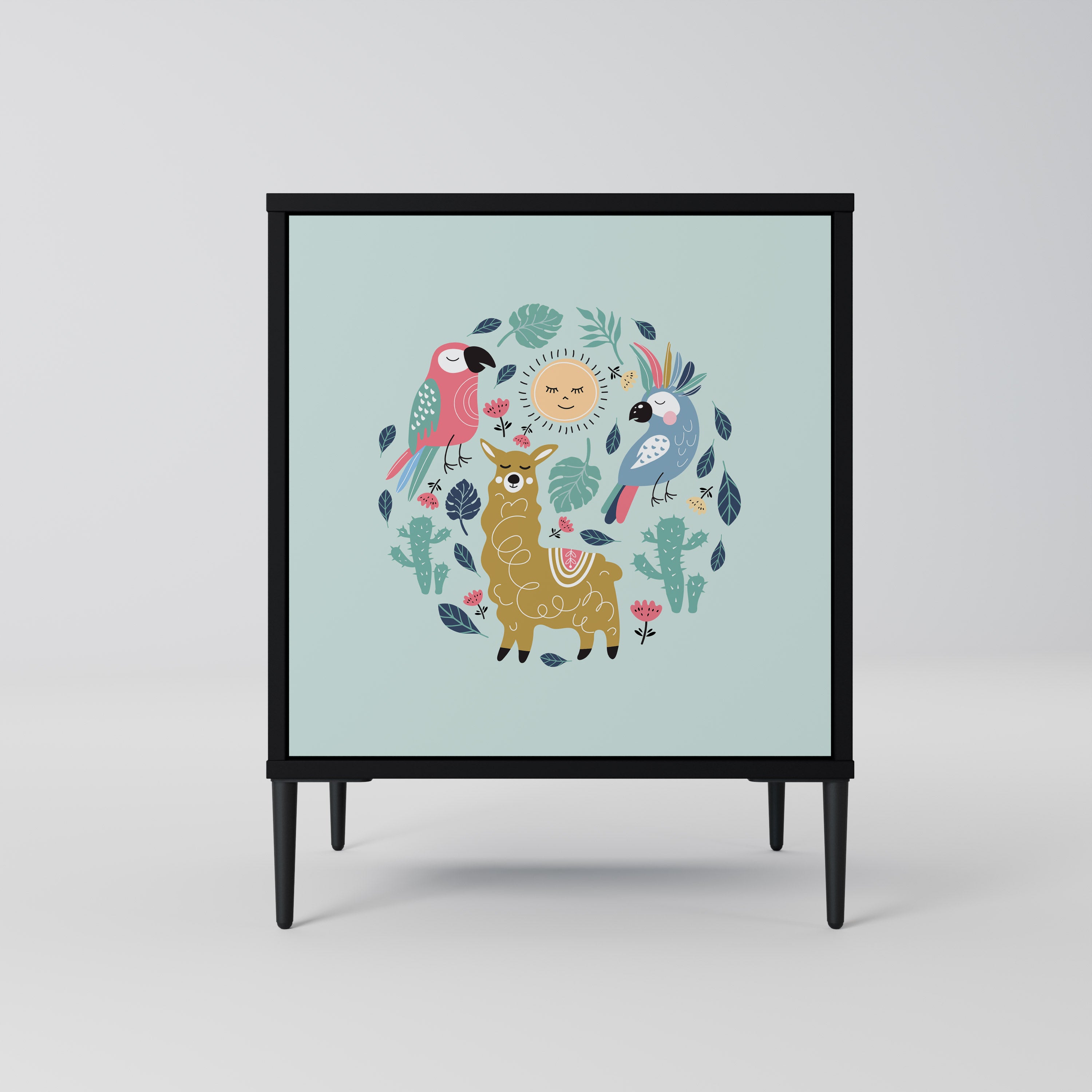 COLORFUL ALPACAS Komoda 1-drzwiowa korpus Czarny