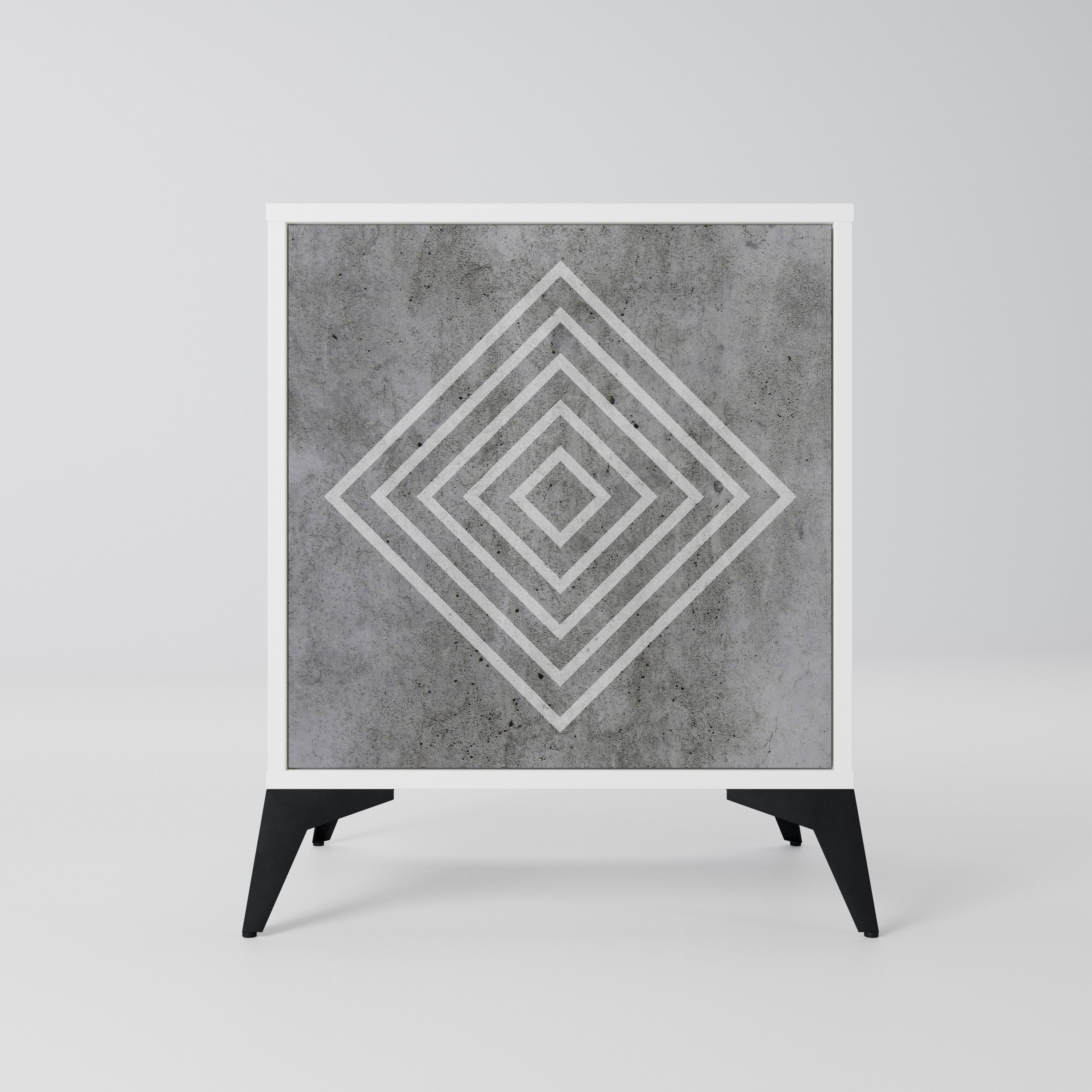 POLYGONAL ARTISTRY Komoda 1-drzwiowa korpus Biały
