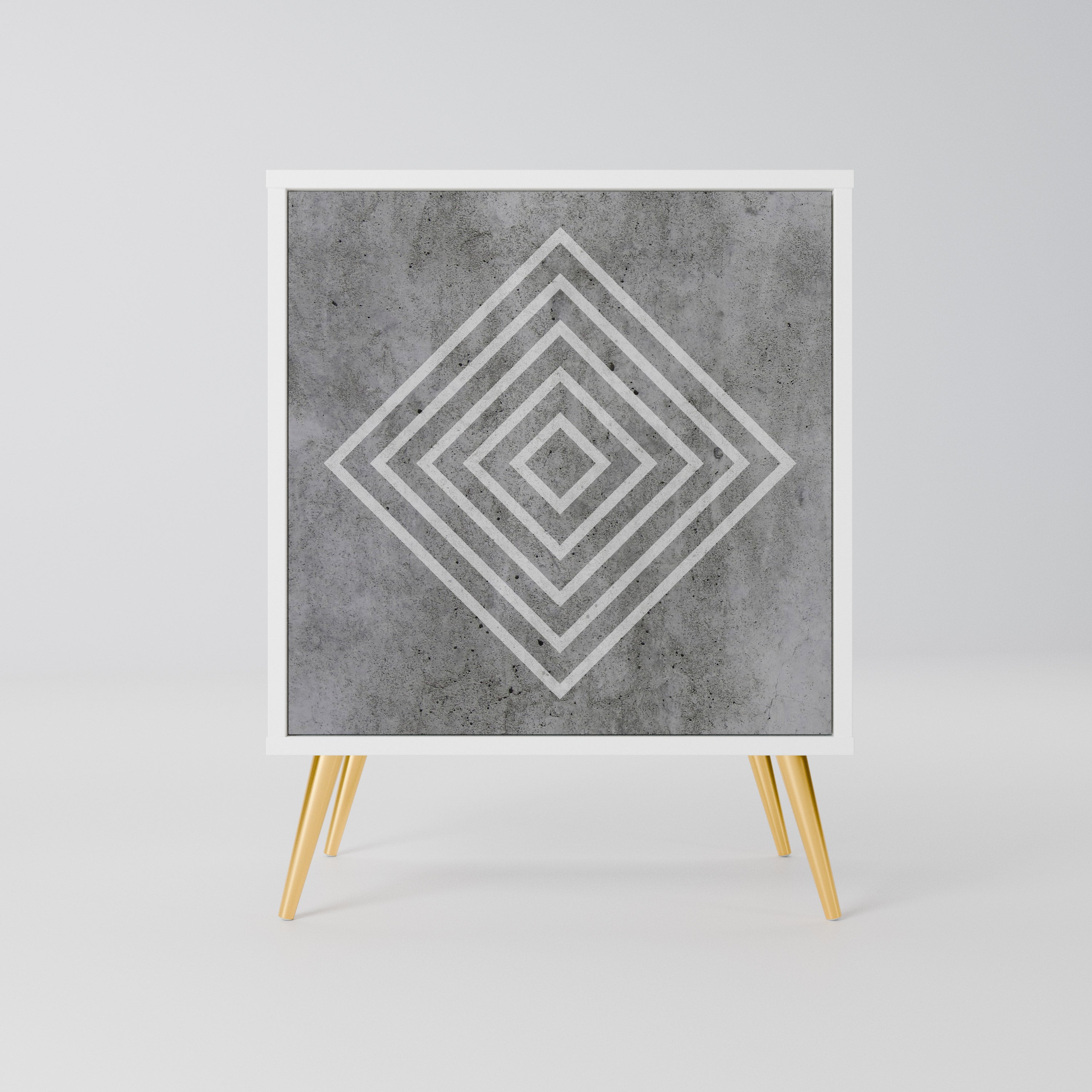POLYGONAL ARTISTRY Komoda 1-drzwiowa korpus Biały