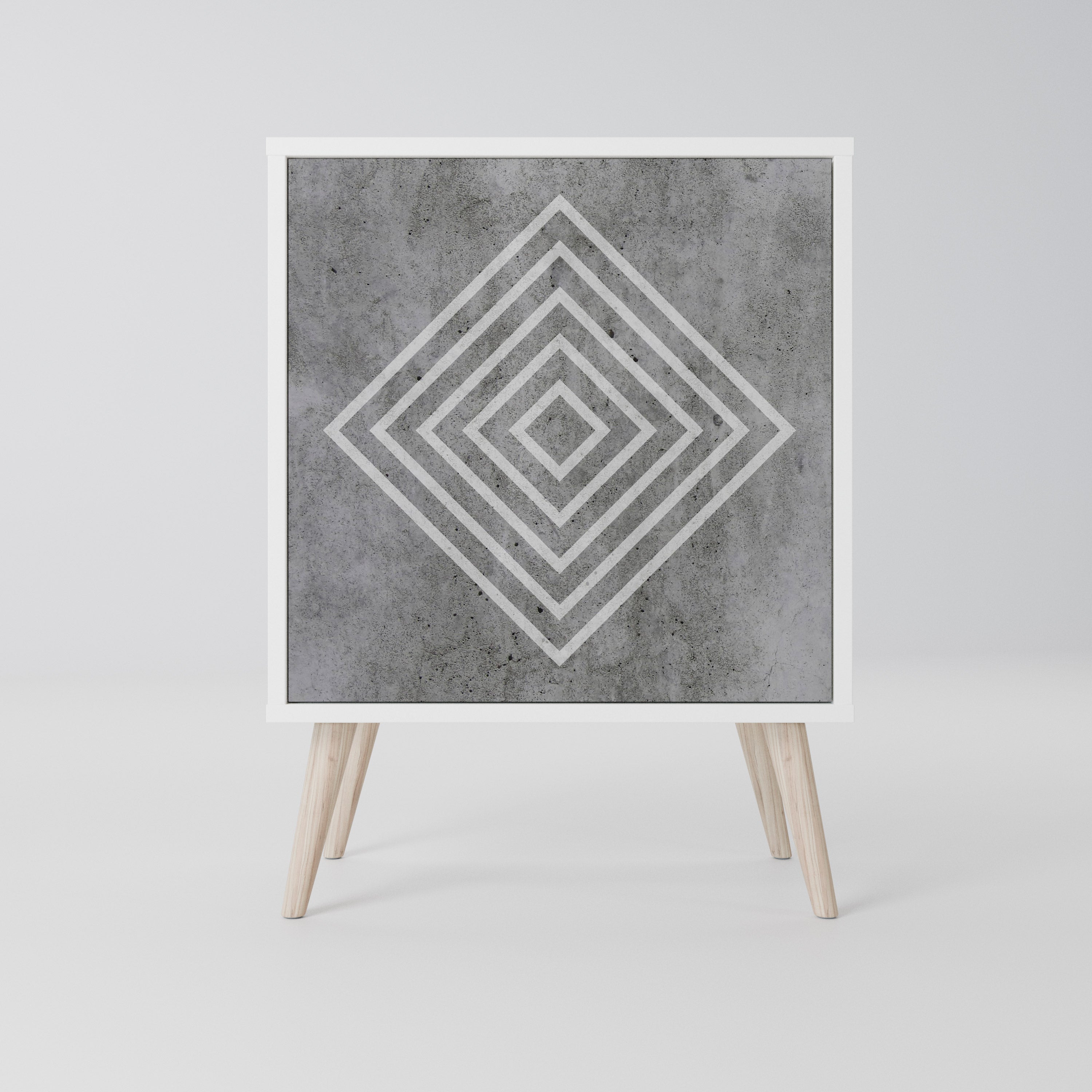 POLYGONAL ARTISTRY Komoda 1-drzwiowa korpus Biały