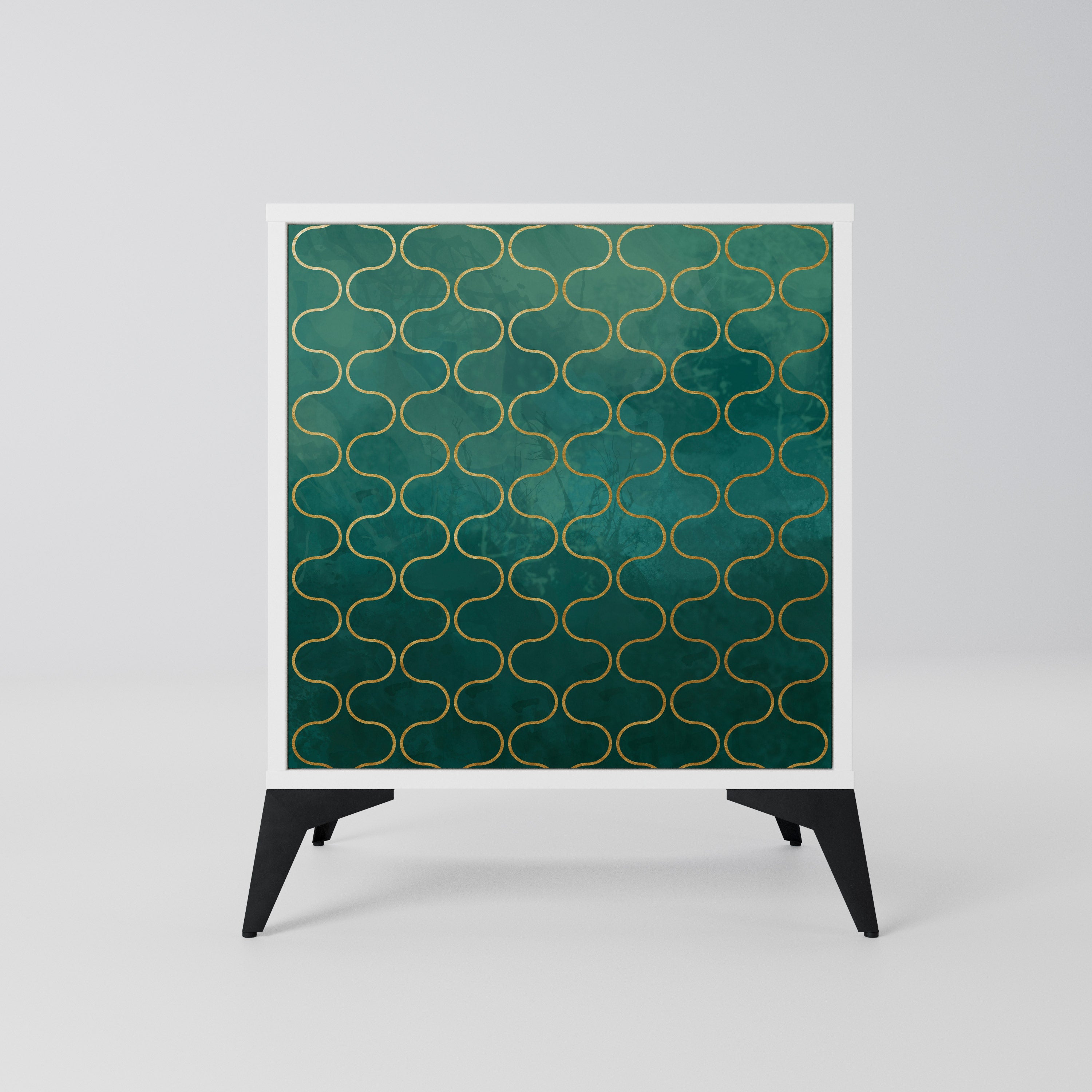 TESSELATED GREENERY Komoda 1-drzwiowa korpus Biały