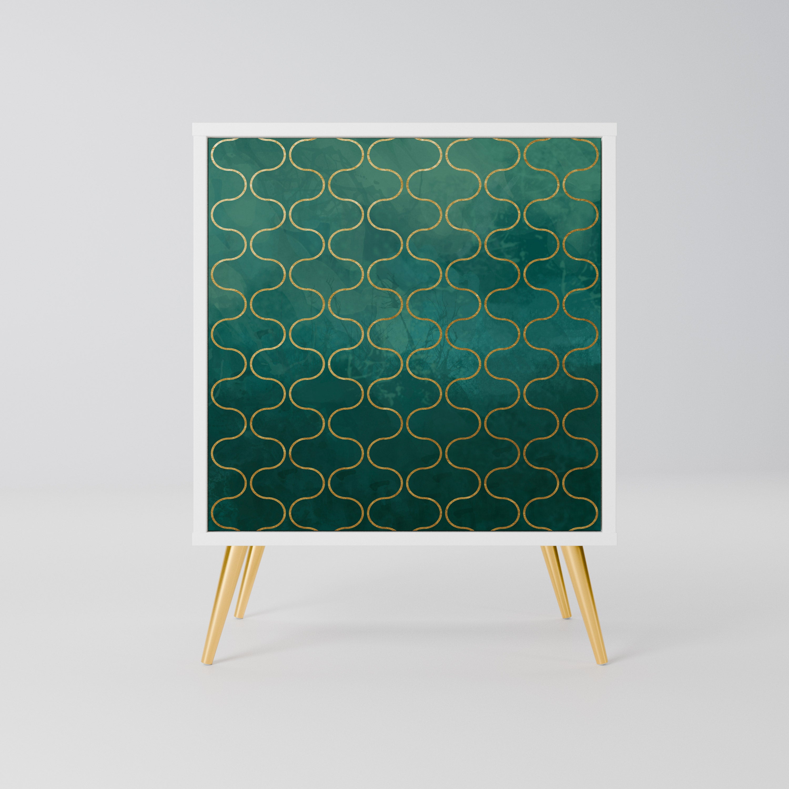 TESSELATED GREENERY Komoda 1-drzwiowa korpus Biały