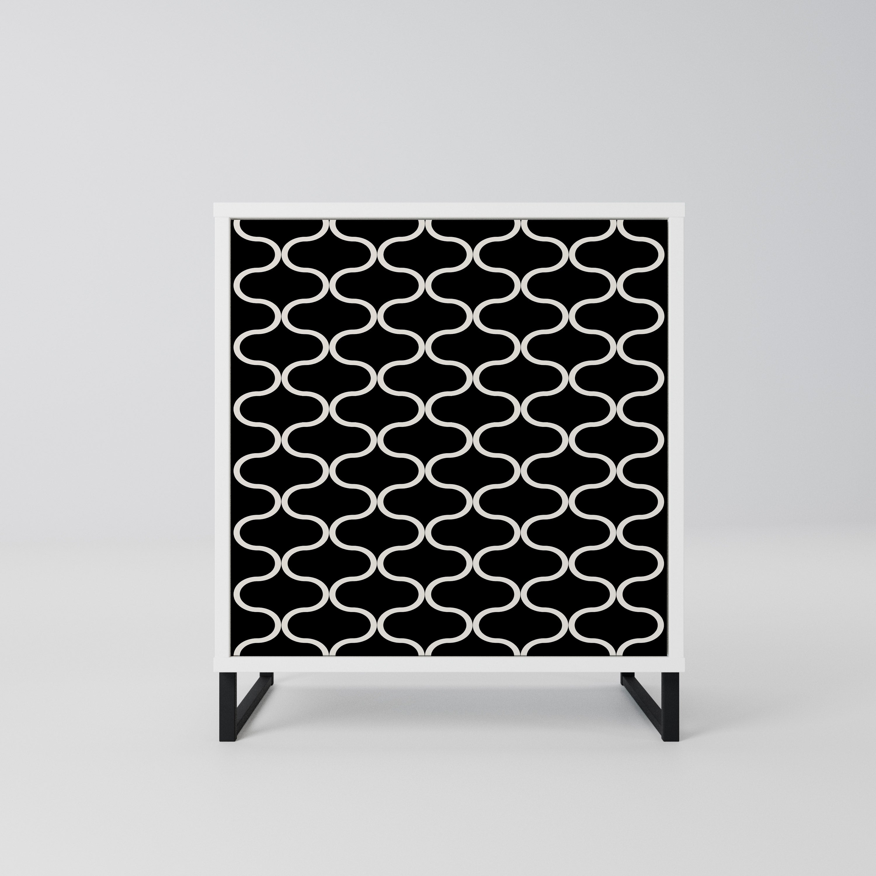 TESSELATED BLACKNESS Komoda 1-drzwiowa korpus Biały