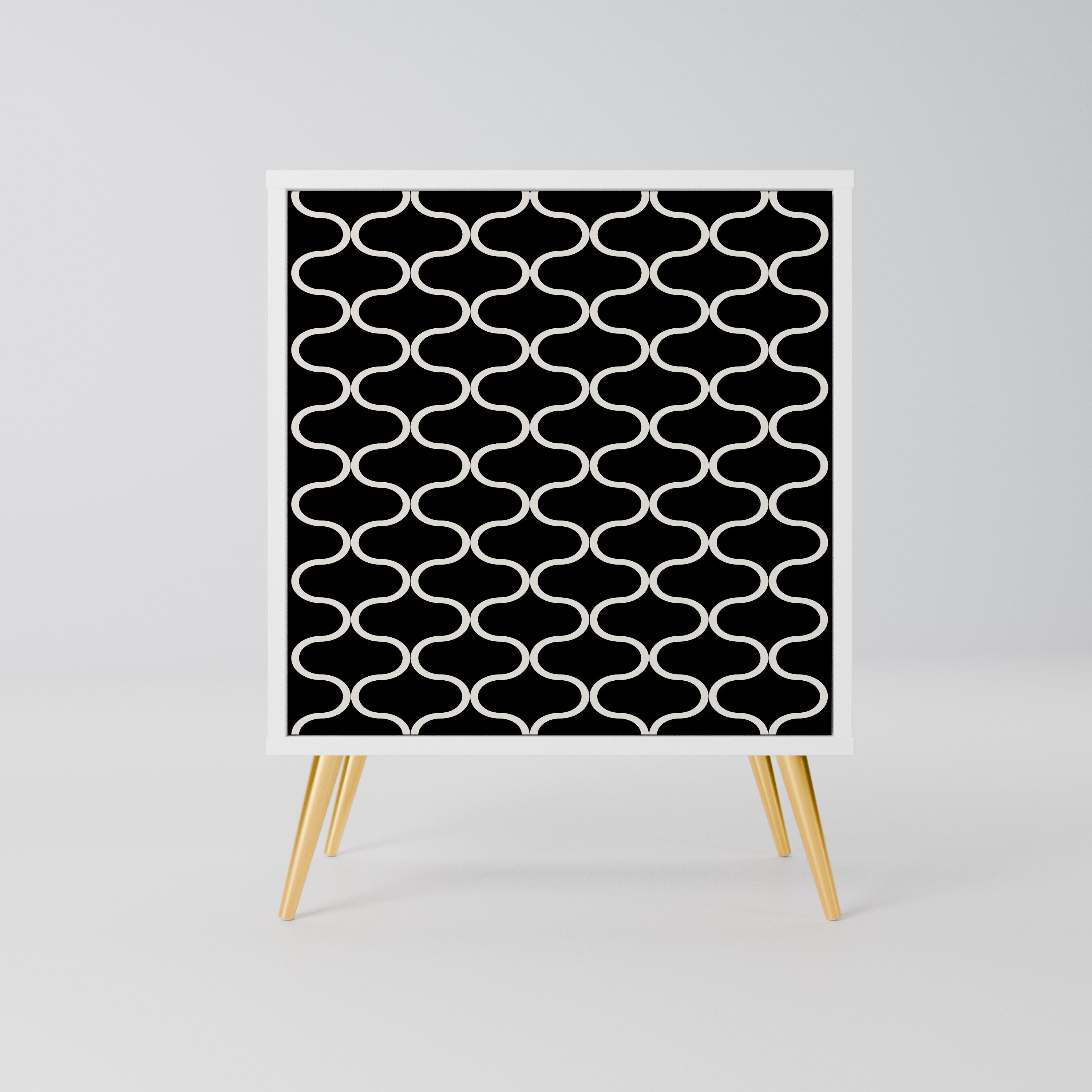 TESSELATED BLACKNESS Komoda 1-drzwiowa korpus Biały
