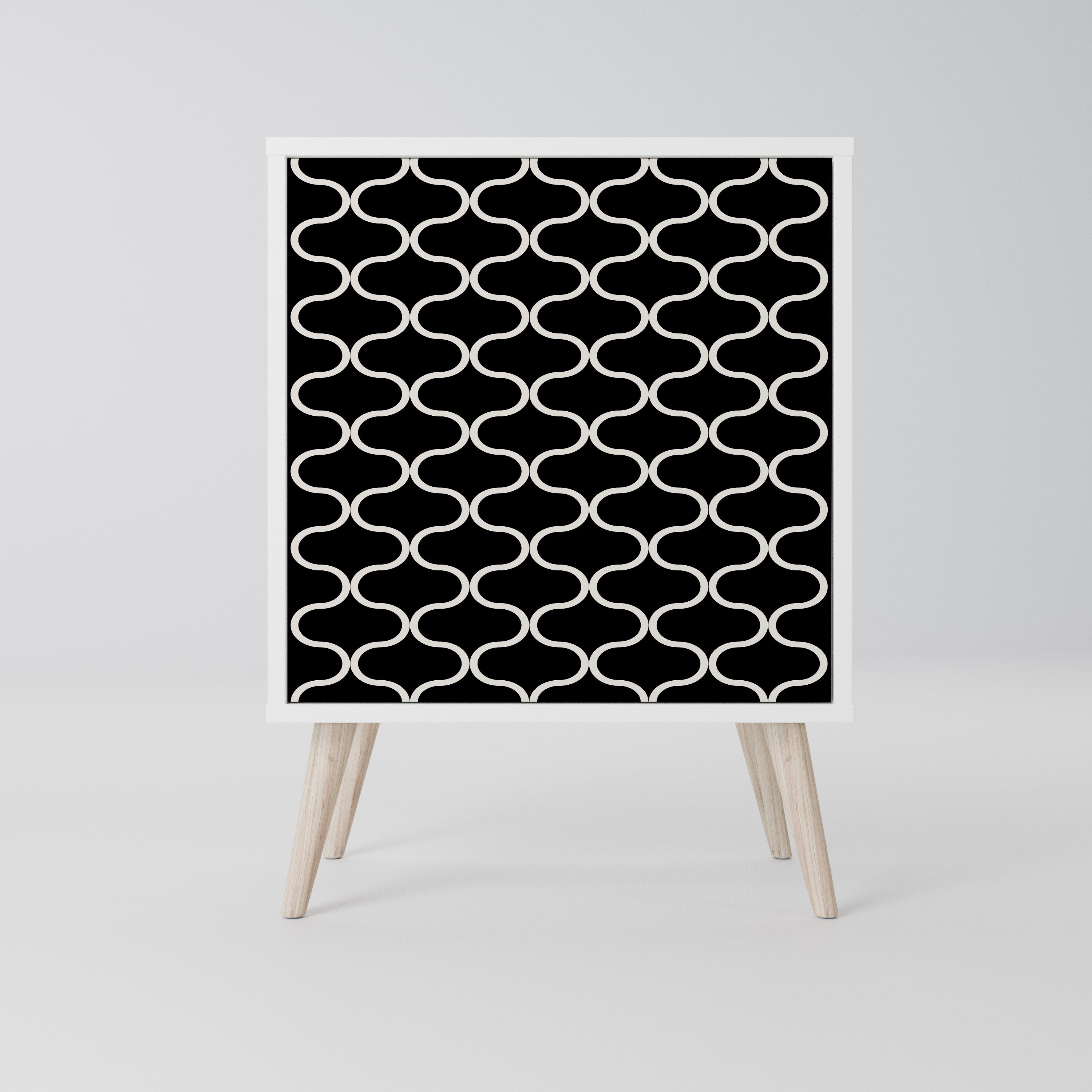 TESSELATED BLACKNESS Komoda 1-drzwiowa korpus Biały