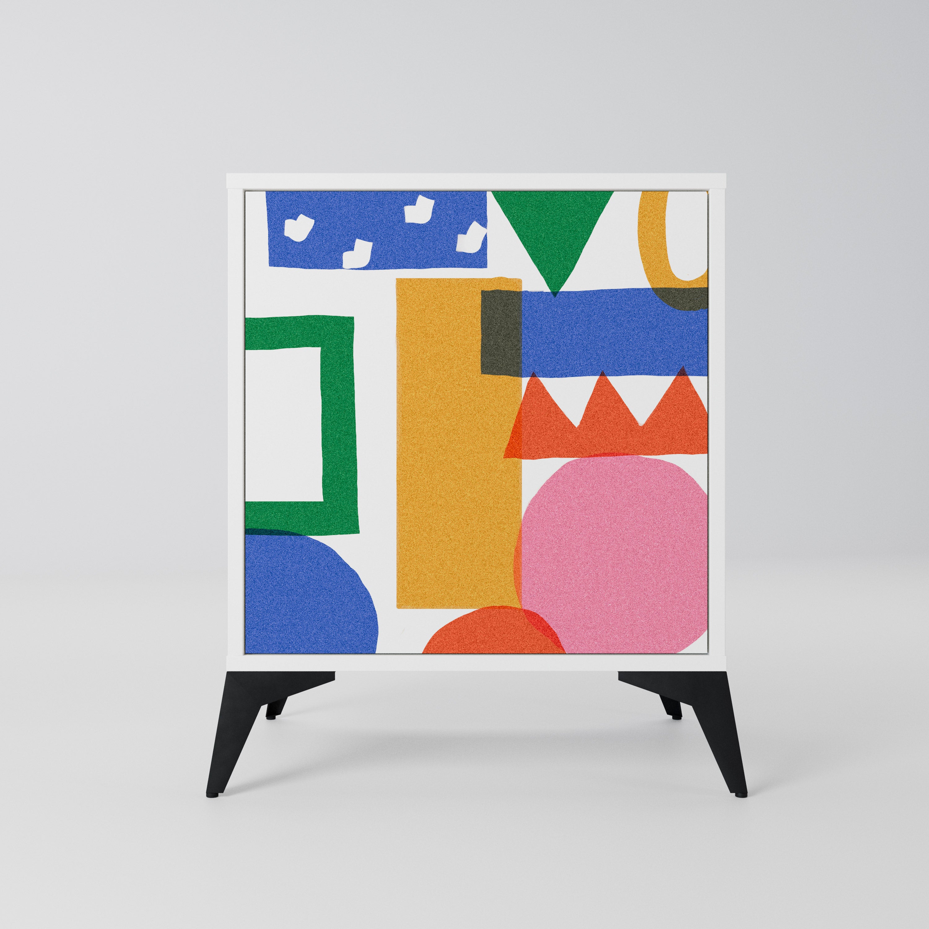 GEOMETRIC GLIMMER Komoda 1-drzwiowa korpus Biały