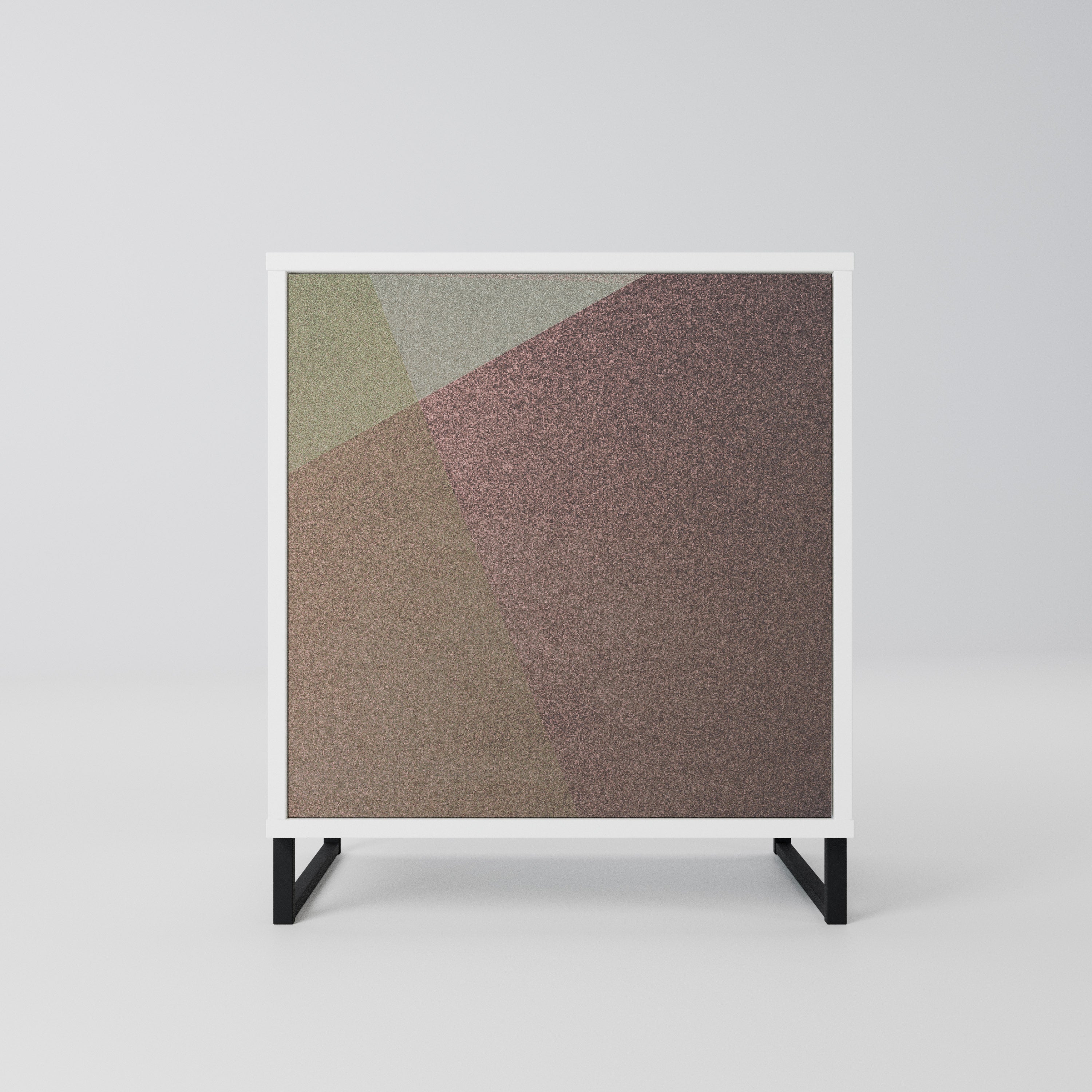 BEIGE GEOMETRY Komoda 1-drzwiowa korpus Biały