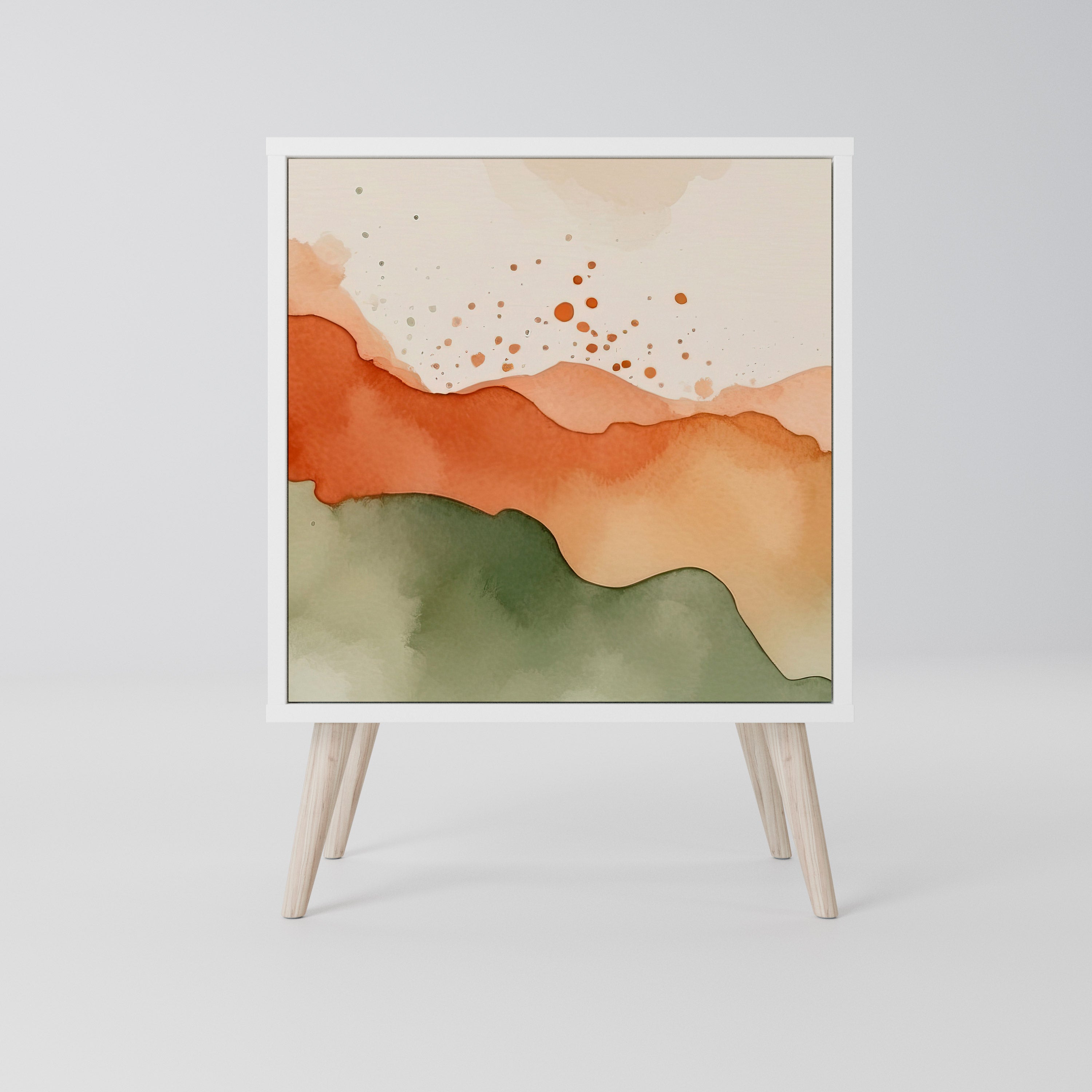 WATERCOLOUR PEAKS Komoda 1-drzwiowa korpus Biały
