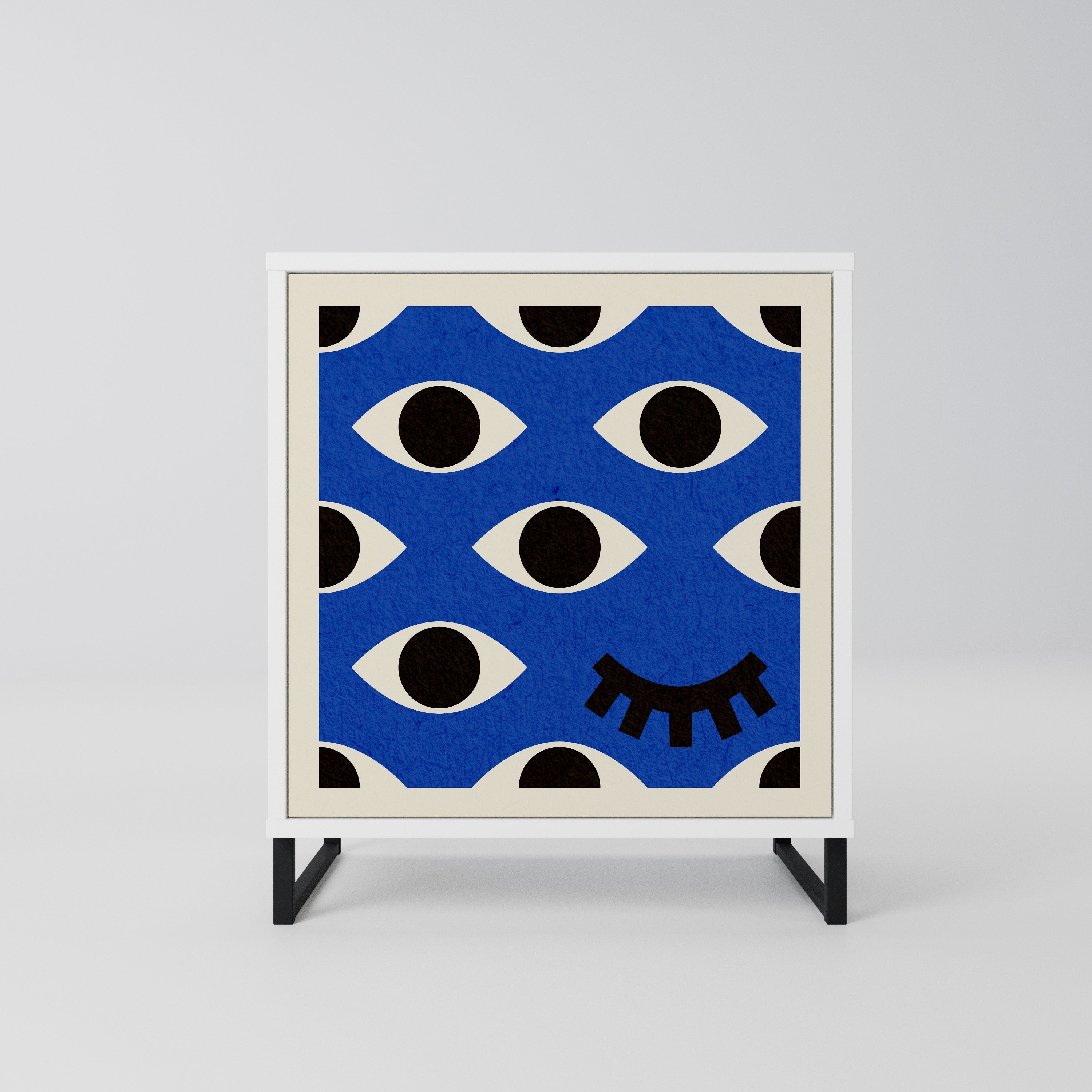 GEOMETRIC EYES Komoda 1-drzwiowa korpus Biały
