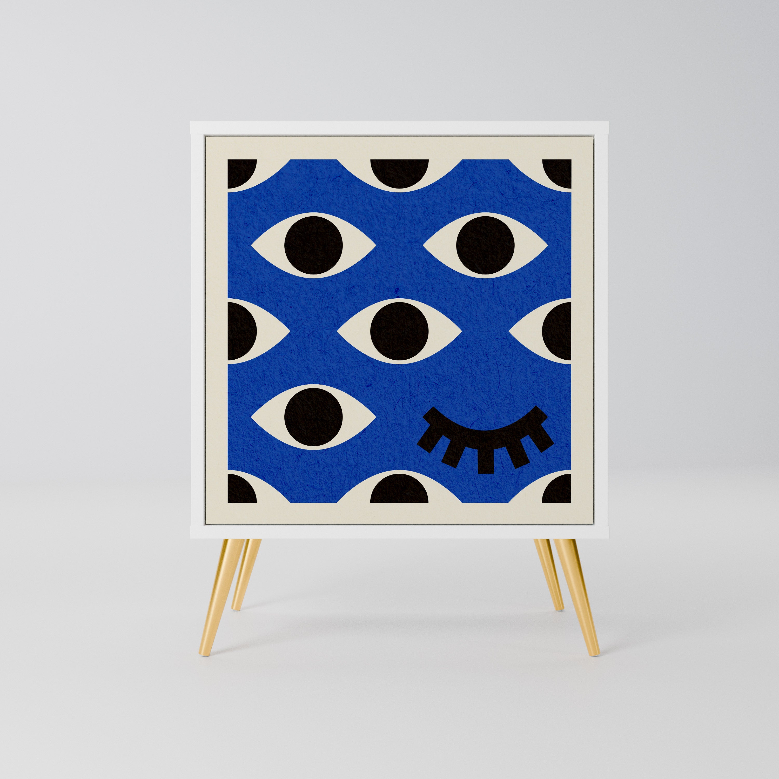 GEOMETRIC EYES Komoda 1-drzwiowa korpus Biały