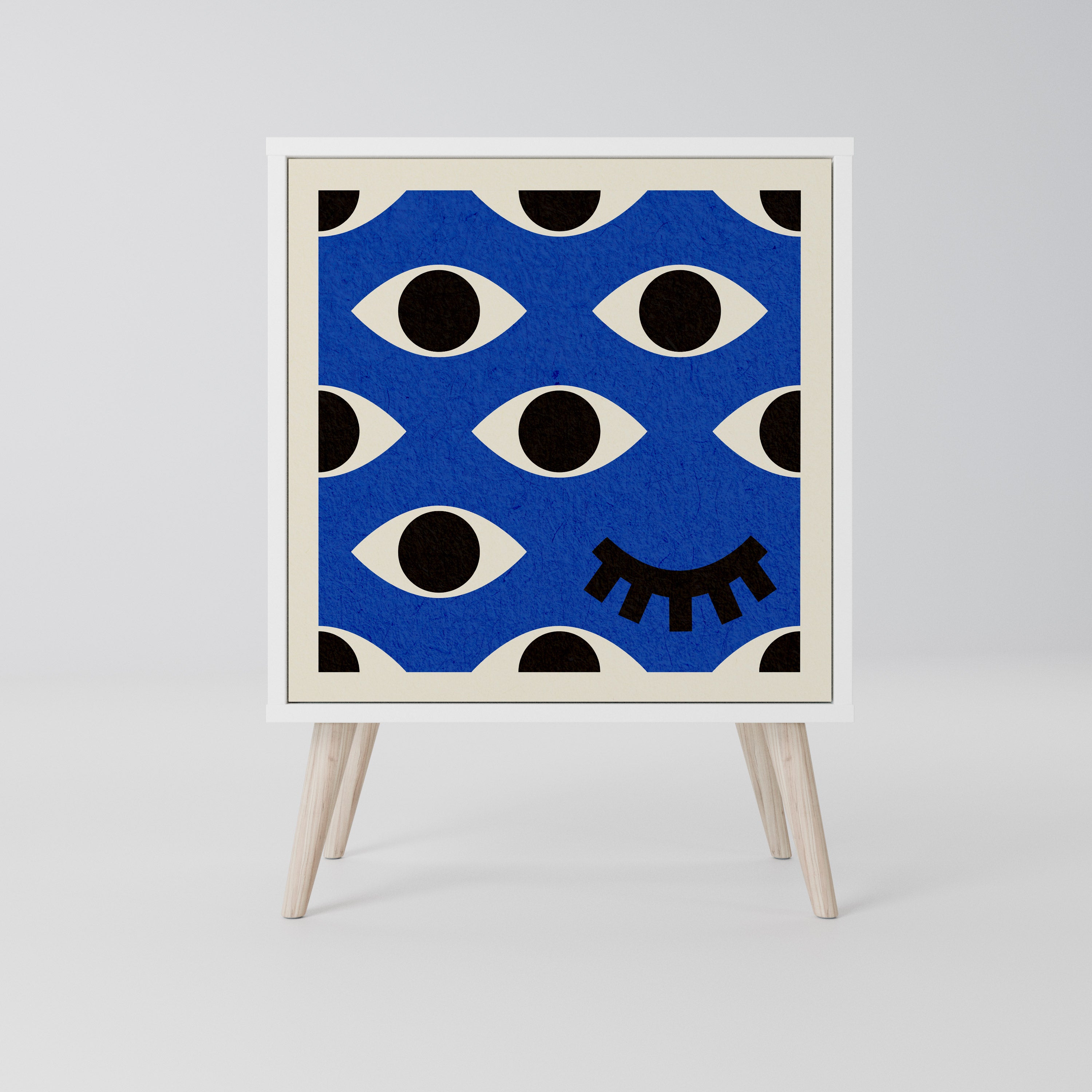GEOMETRIC EYES Komoda 1-drzwiowa korpus Biały