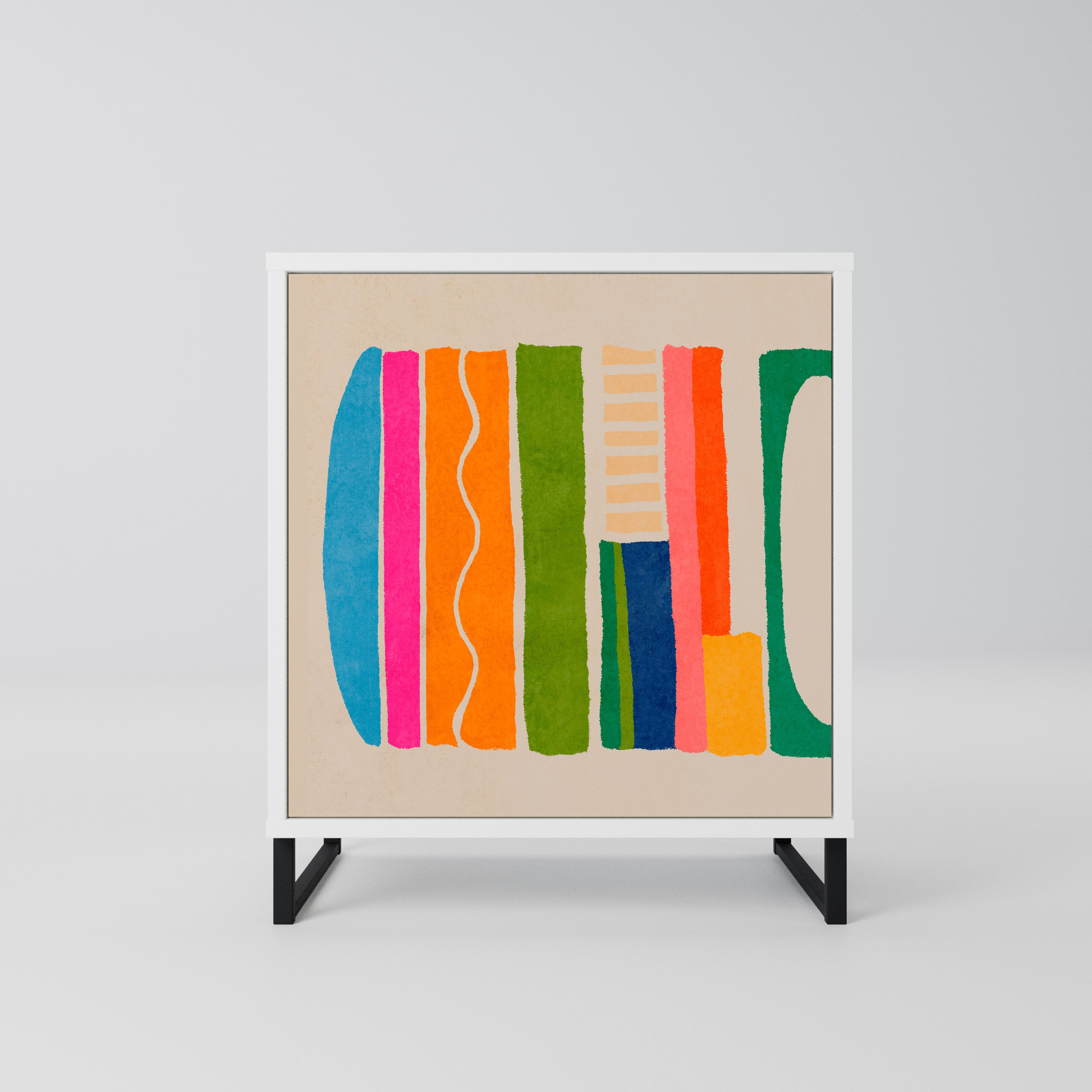 GEOMETRIC SHINE Komoda 1-drzwiowa korpus Biały