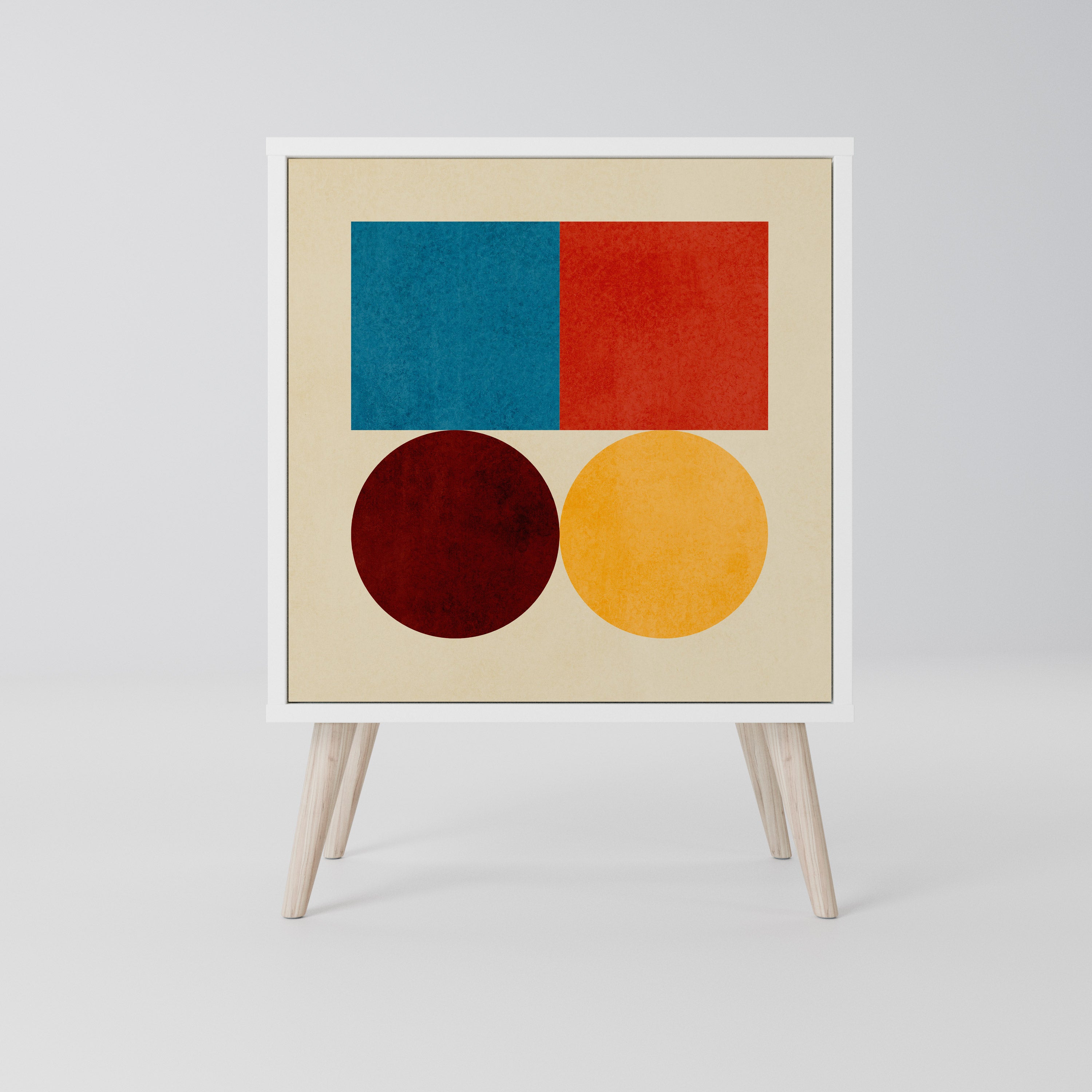 GEOMETRIC PUZZLE Komoda 1-drzwiowa korpus Biały