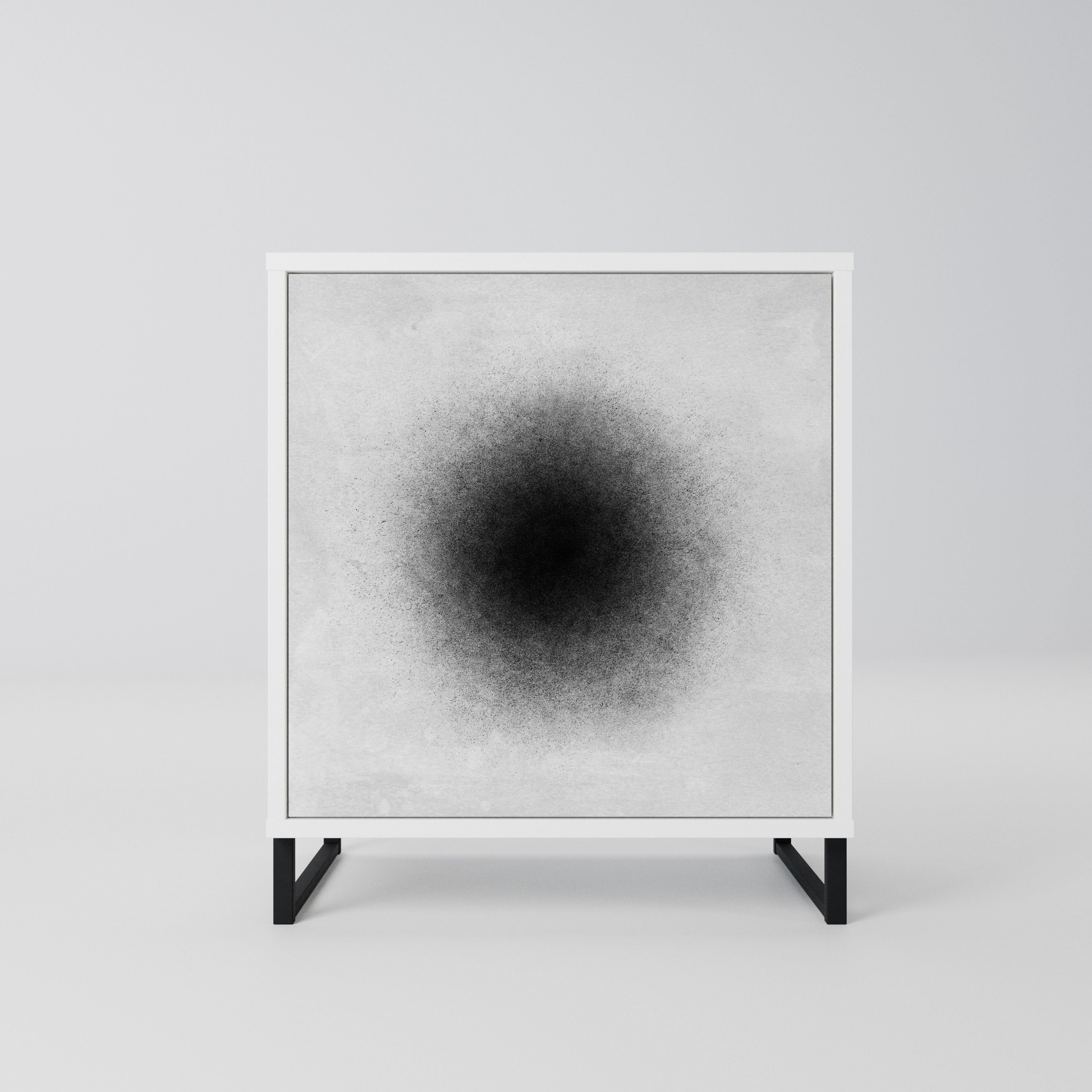 BLACK HOLE Komoda 1-drzwiowa korpus Biały