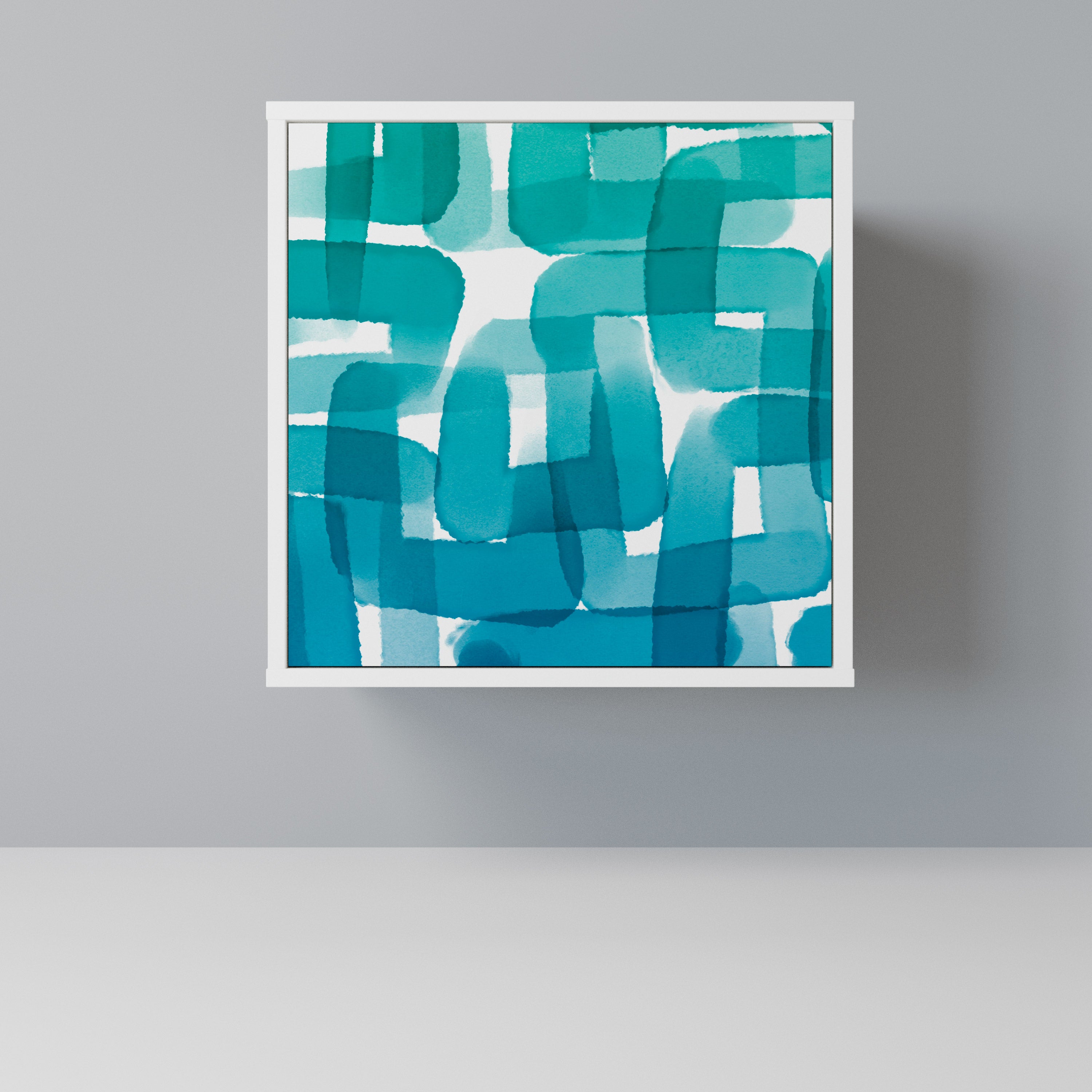 TURQUOISE RECTANGLES Komoda 1-drzwiowa korpus Biały
