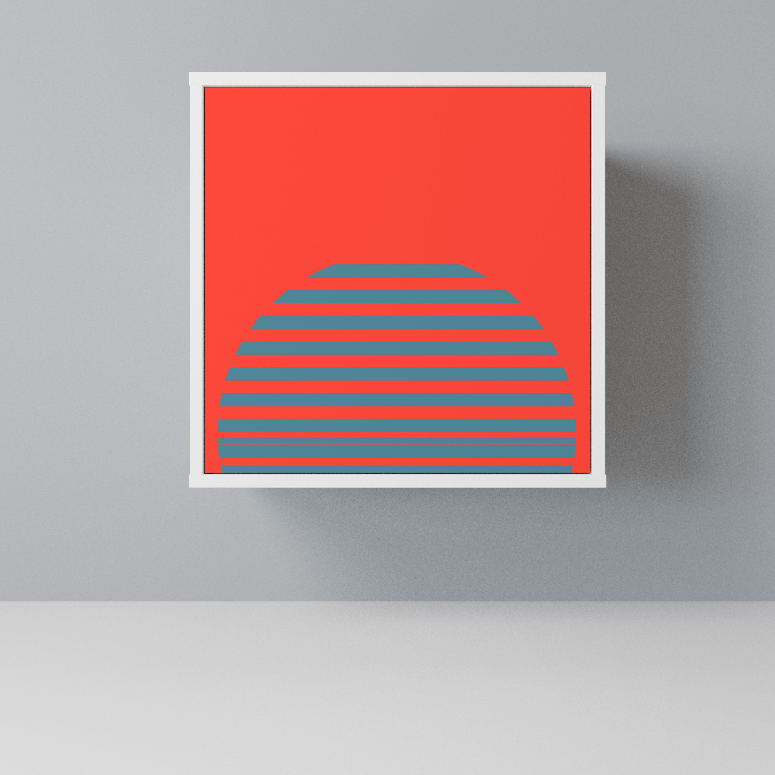 RISING GEOMETRY STARS Komoda 1-drzwiowa korpus Biały