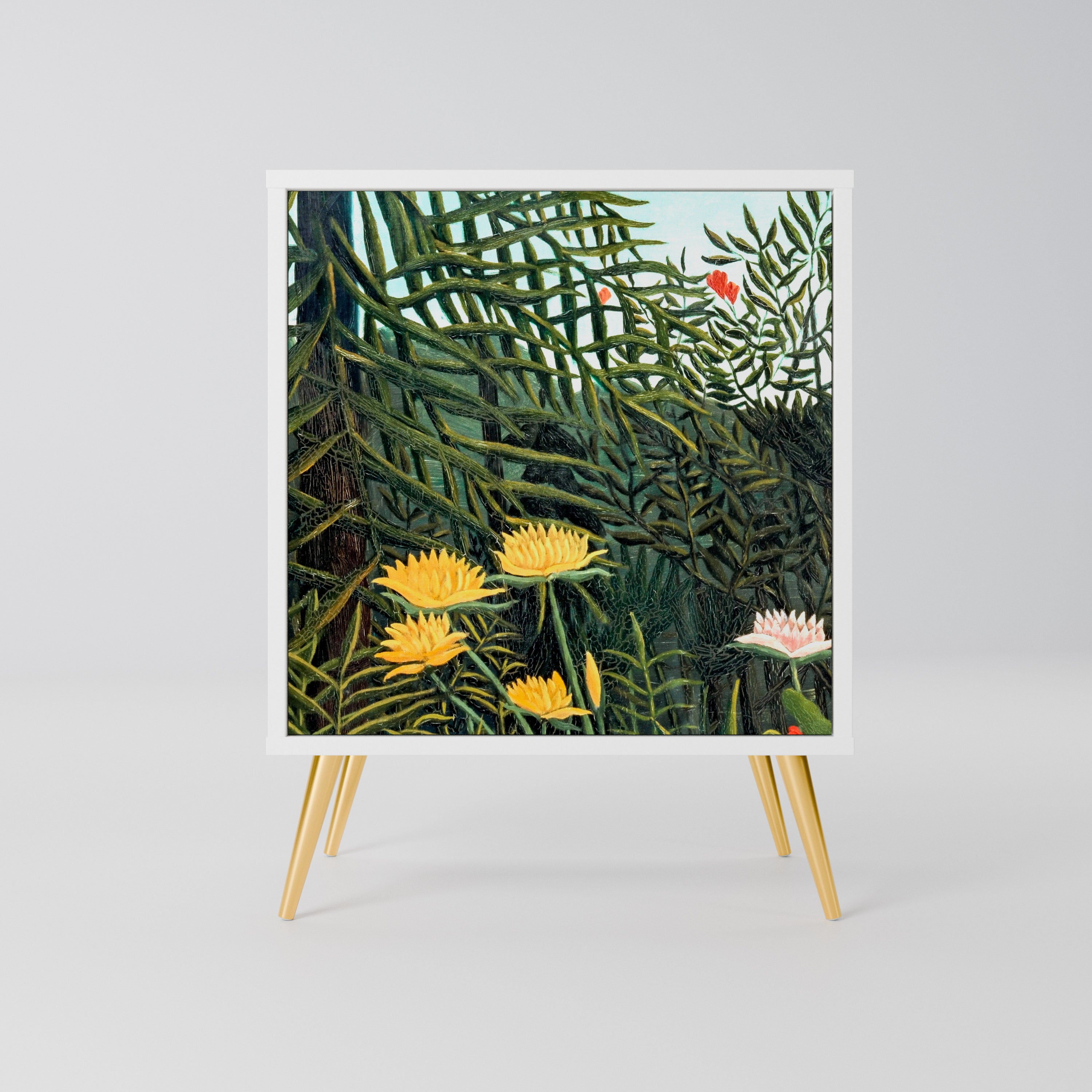 VIRGIN FOREST WITH SUNSET Komoda 1-drzwiowa korpus Biały