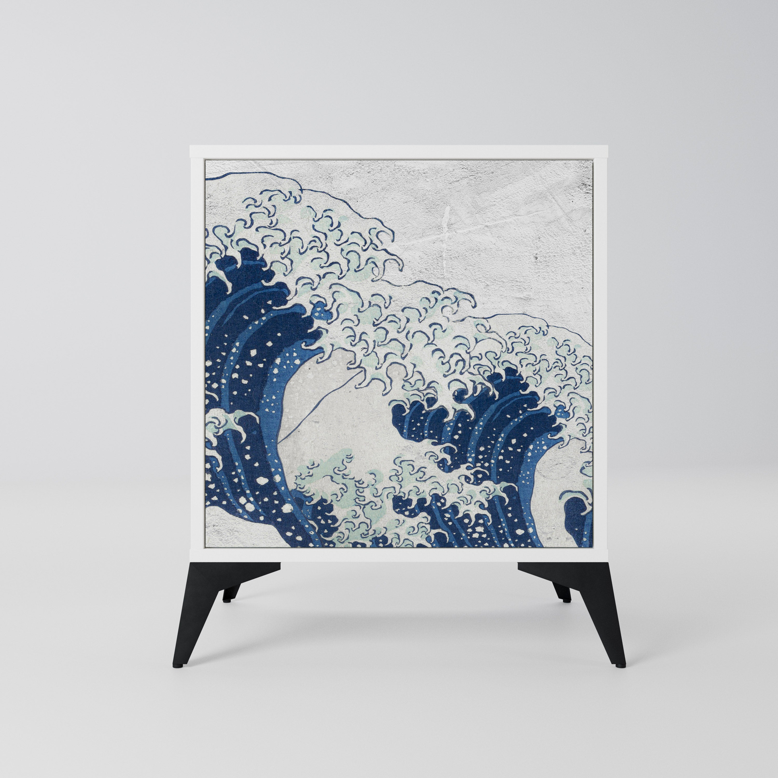 THE GREAT WAVE AT KANAGAWA Komoda 1-drzwiowa korpus Biały