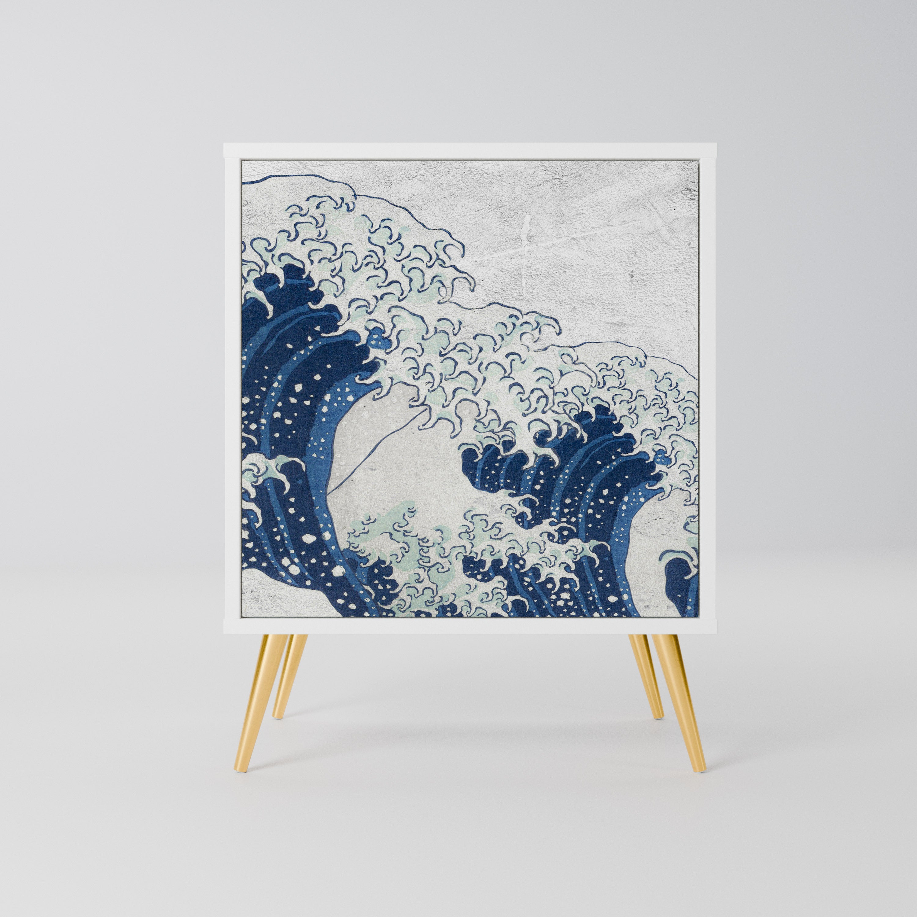 THE GREAT WAVE AT KANAGAWA Komoda 1-drzwiowa korpus Biały