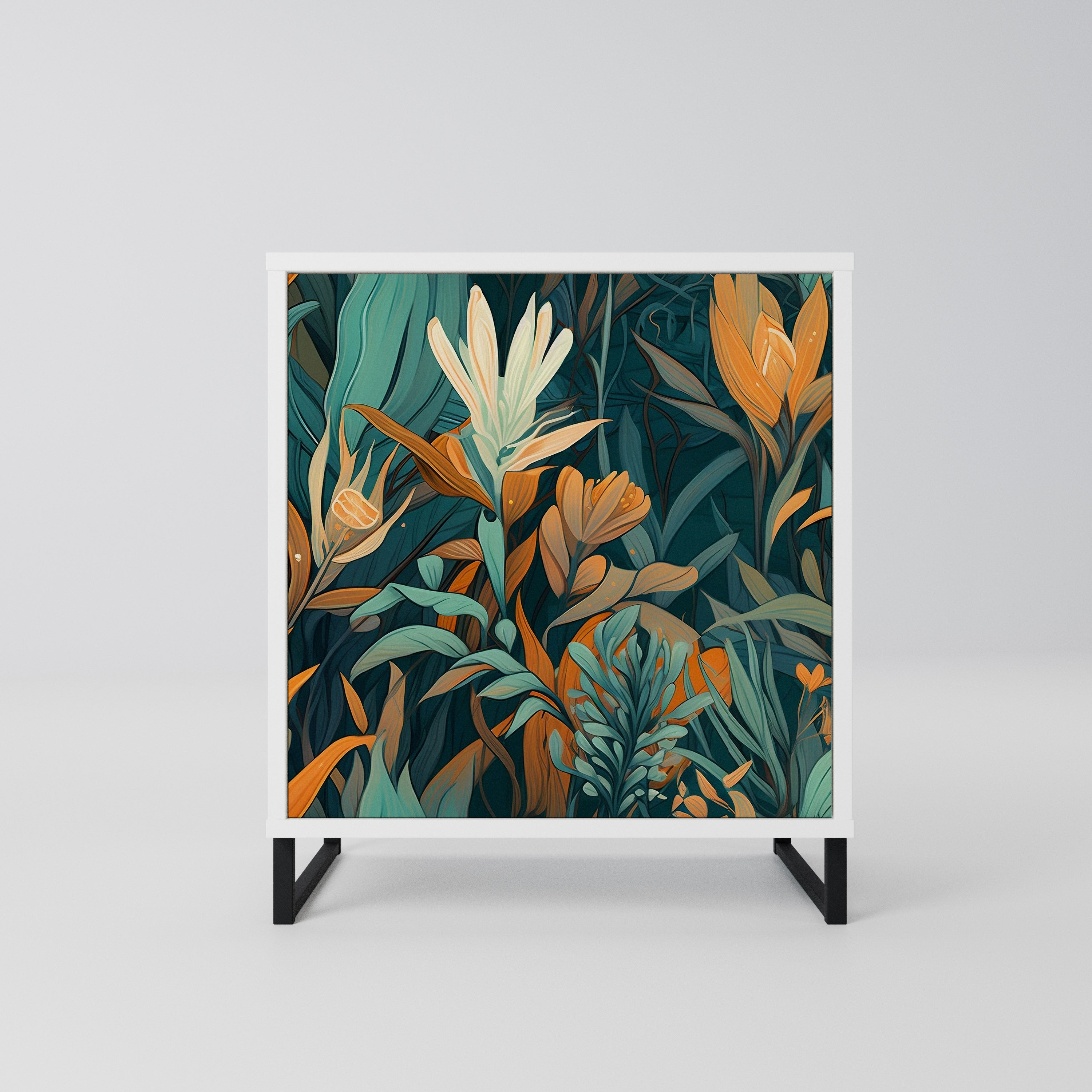 FLORAL SERENITY Komoda 1-drzwiowa korpus Biały