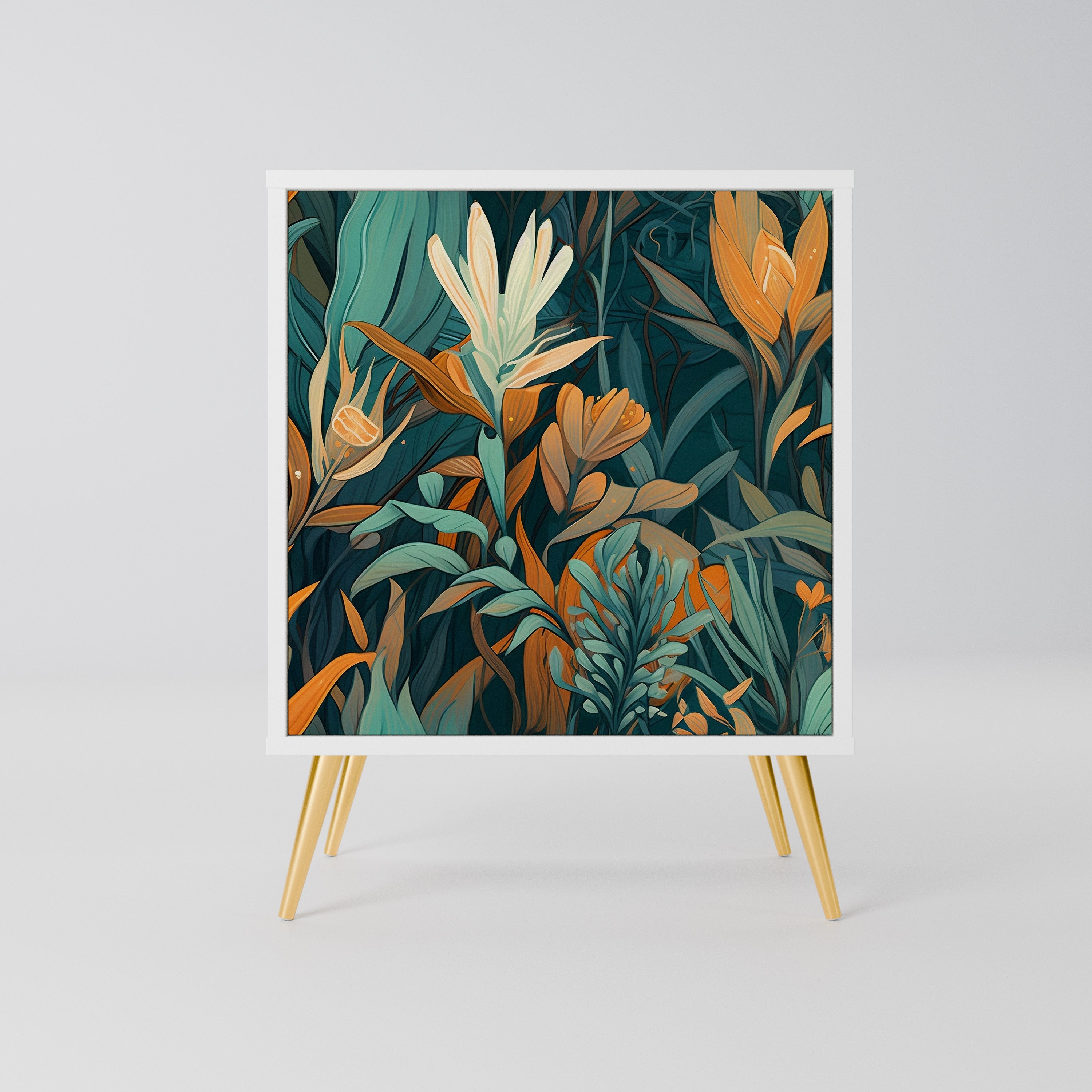 FLORAL SERENITY Komoda 1-drzwiowa korpus Biały