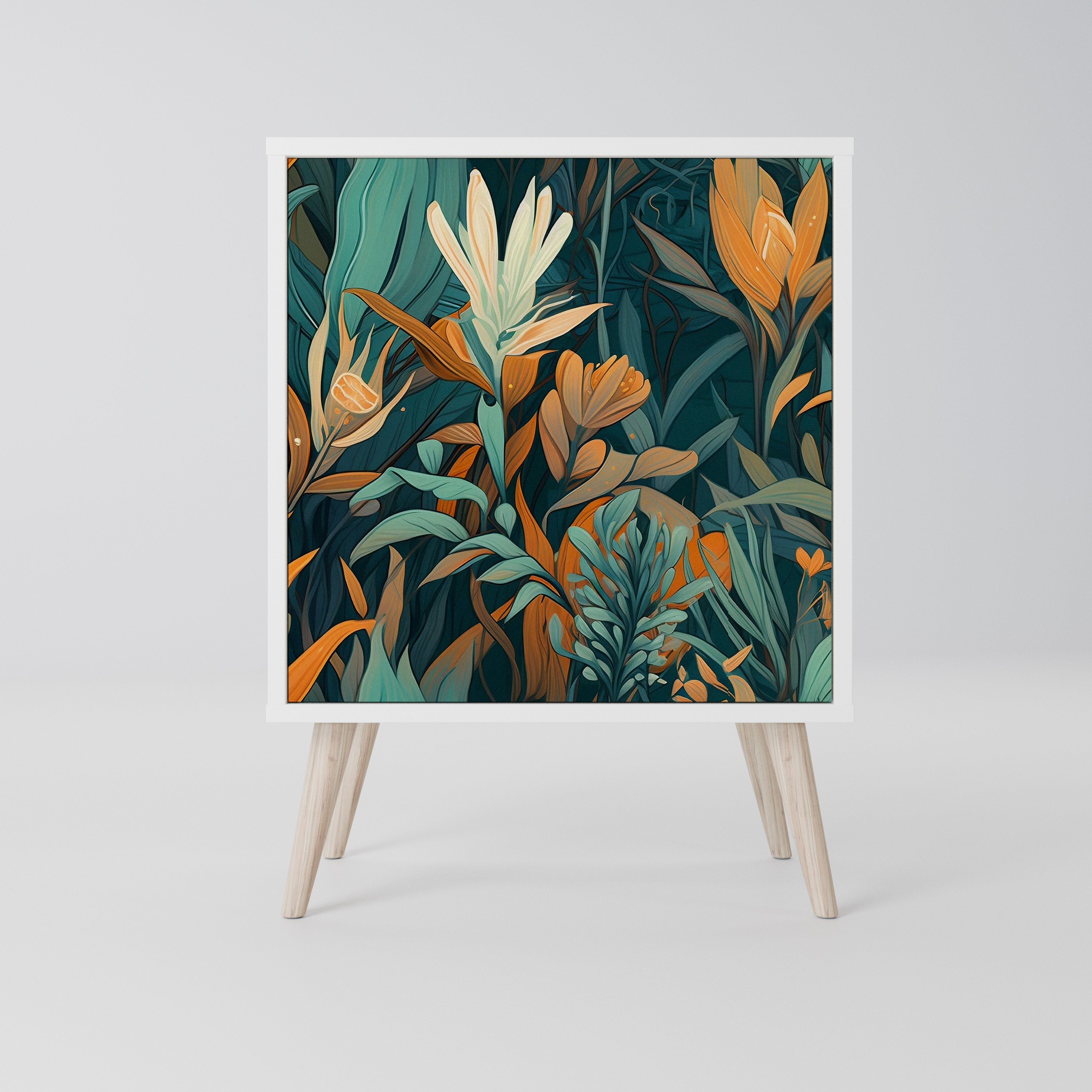 FLORAL SERENITY Komoda 1-drzwiowa korpus Biały