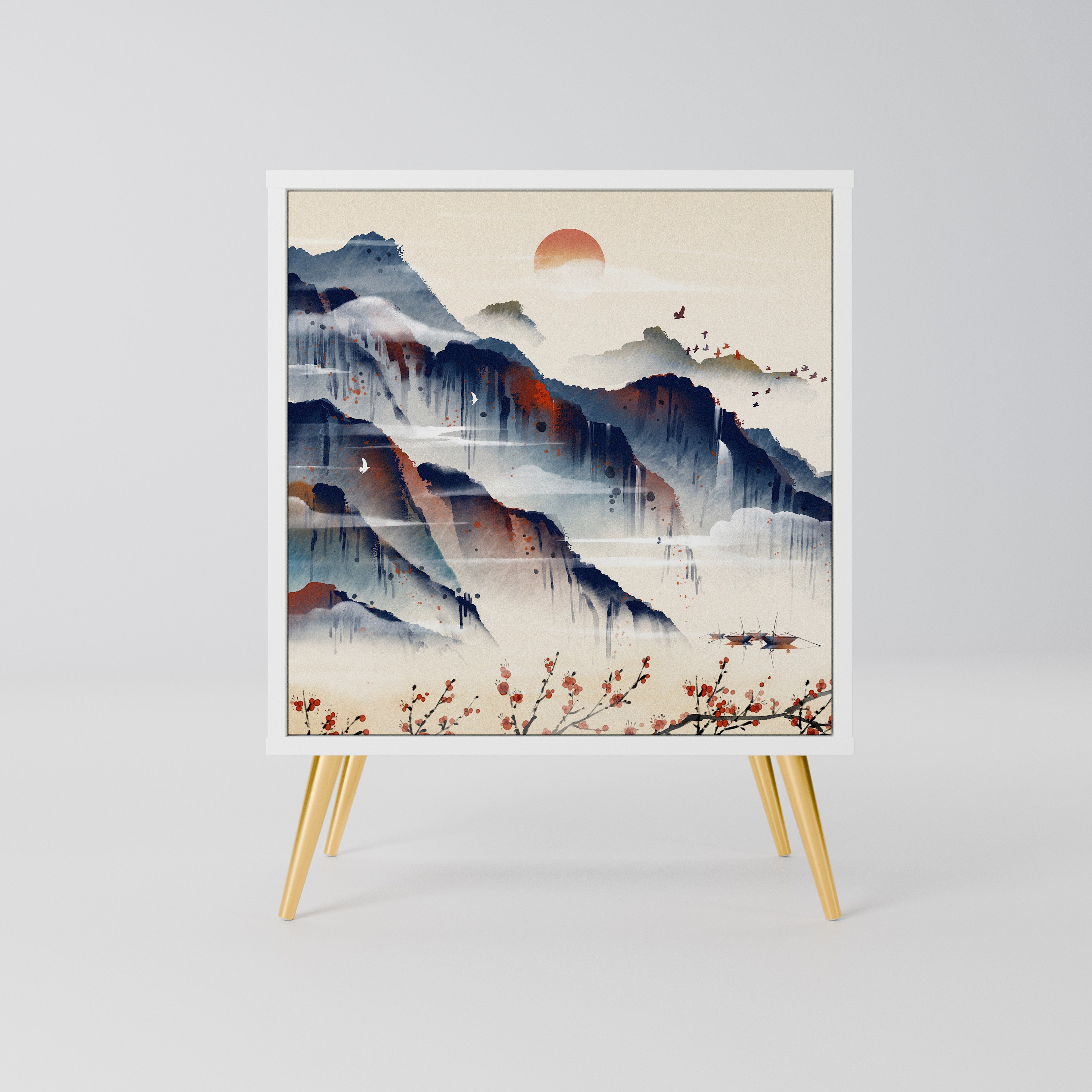 JAPANESE LANDSCAPE Komoda 1-drzwiowa korpus Biały