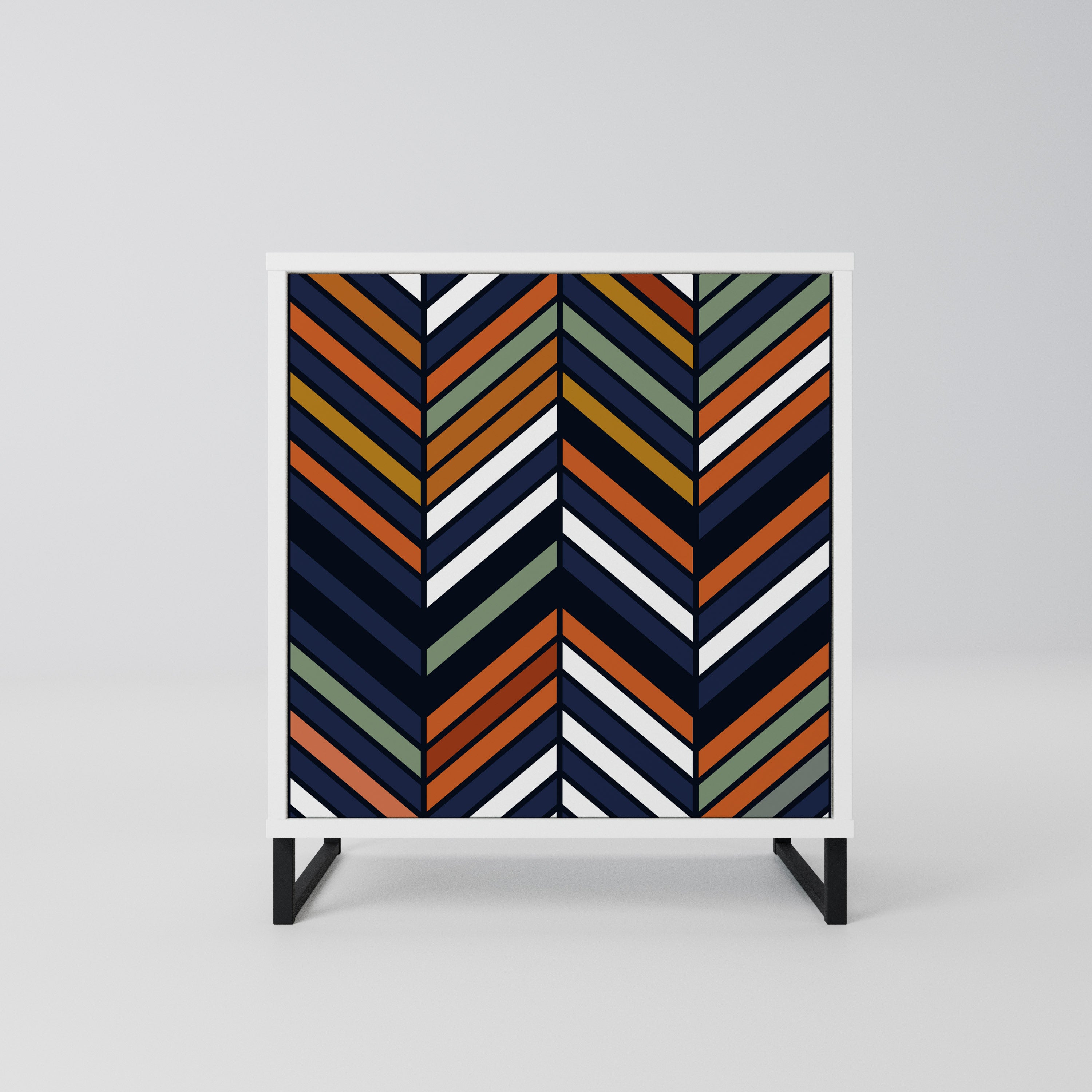 VIBRANT PATCHWORK Komoda 1-drzwiowa korpus Biały