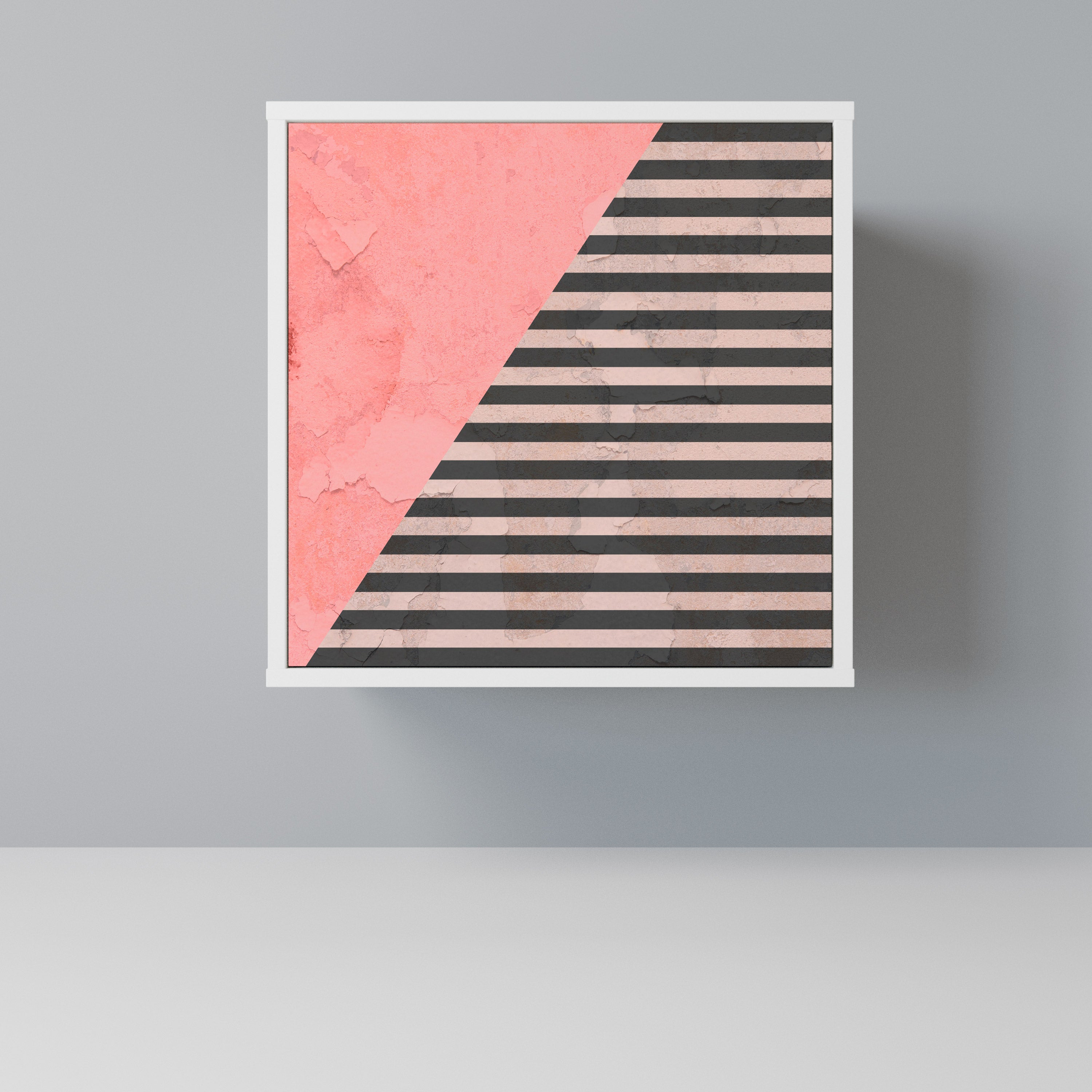 GLAMOROUS STRIPE Komoda 1-drzwiowa korpus Biały