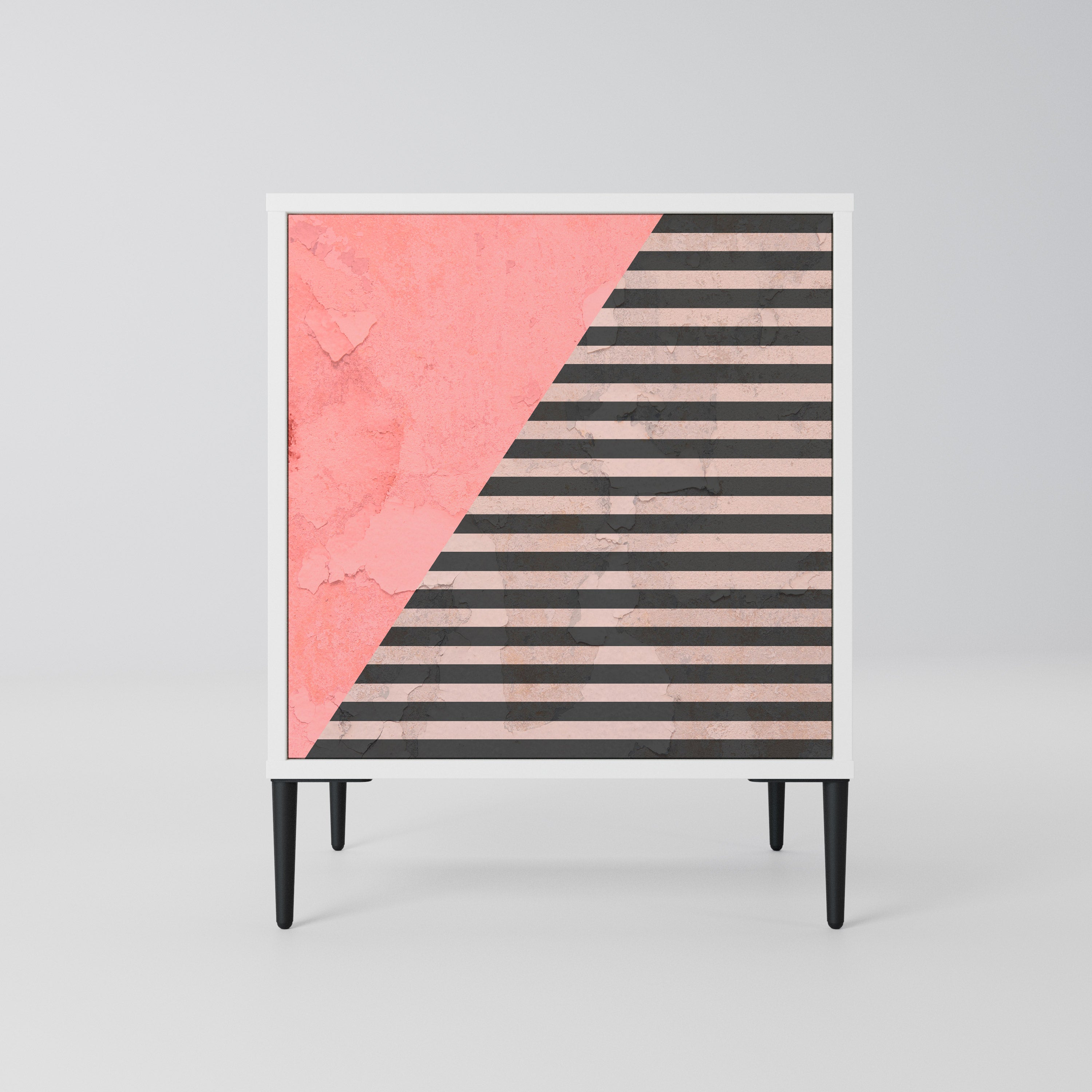 GLAMOROUS STRIPE Komoda 1-drzwiowa korpus Biały