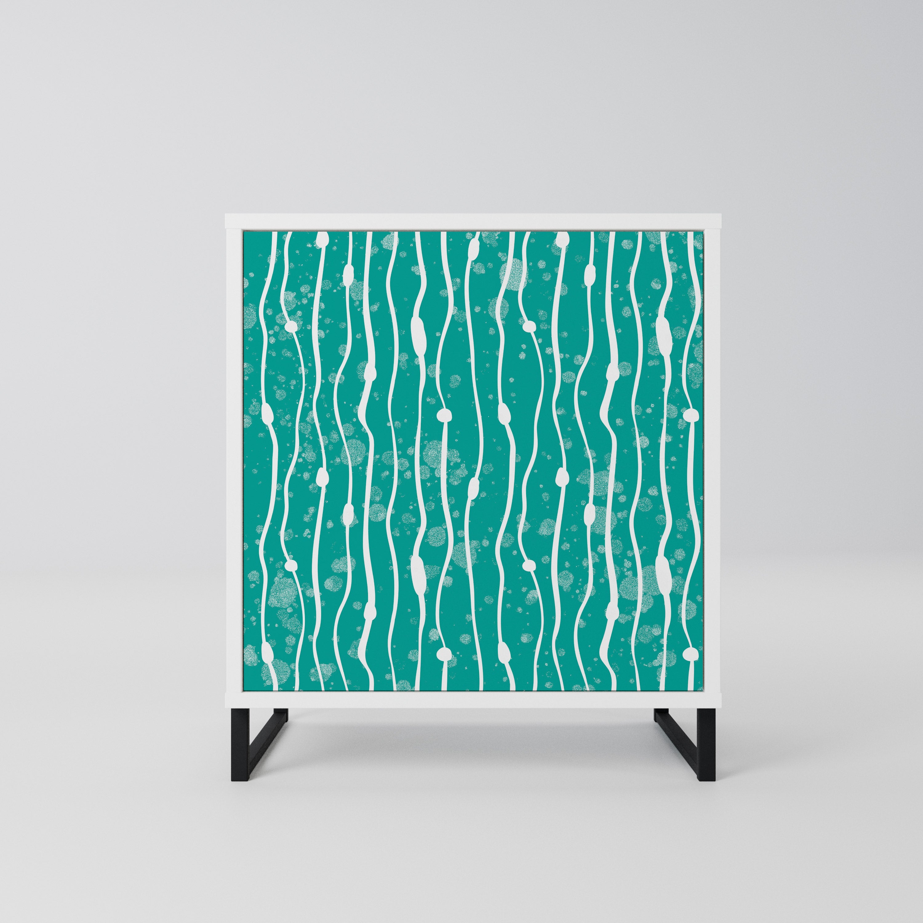 TURQUOISE RAIN Komoda 1-drzwiowa korpus Biały