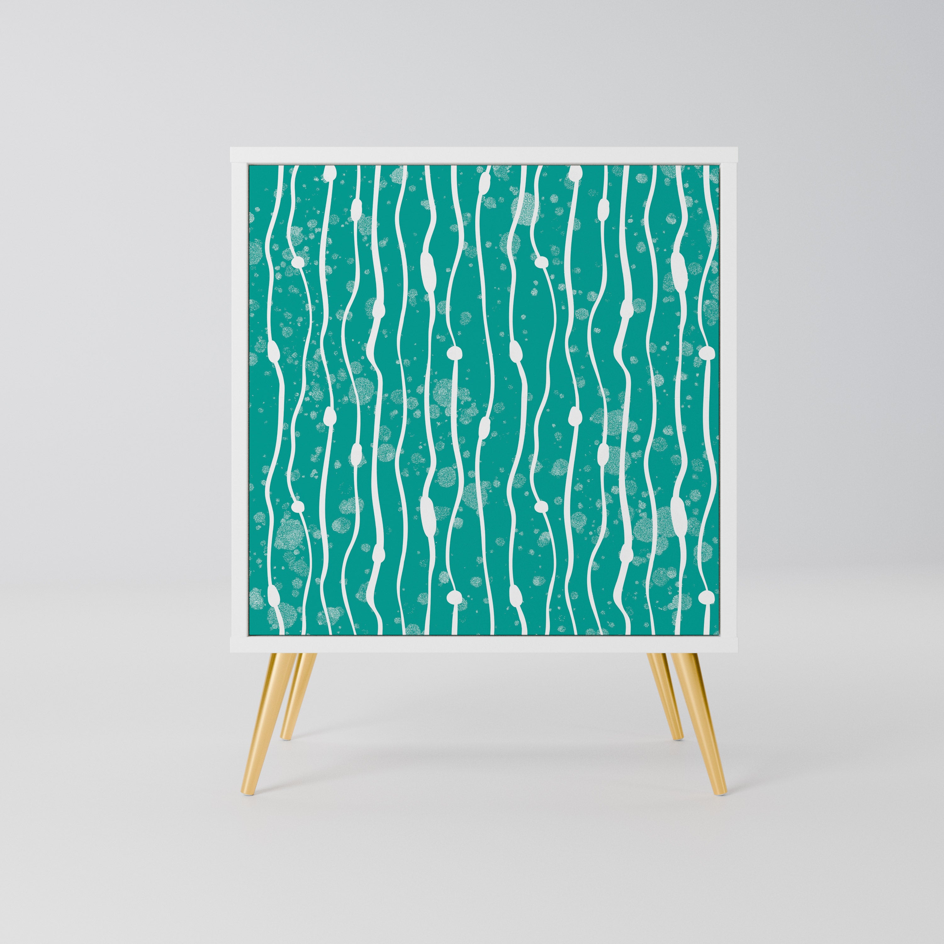 TURQUOISE RAIN Komoda 1-drzwiowa korpus Biały