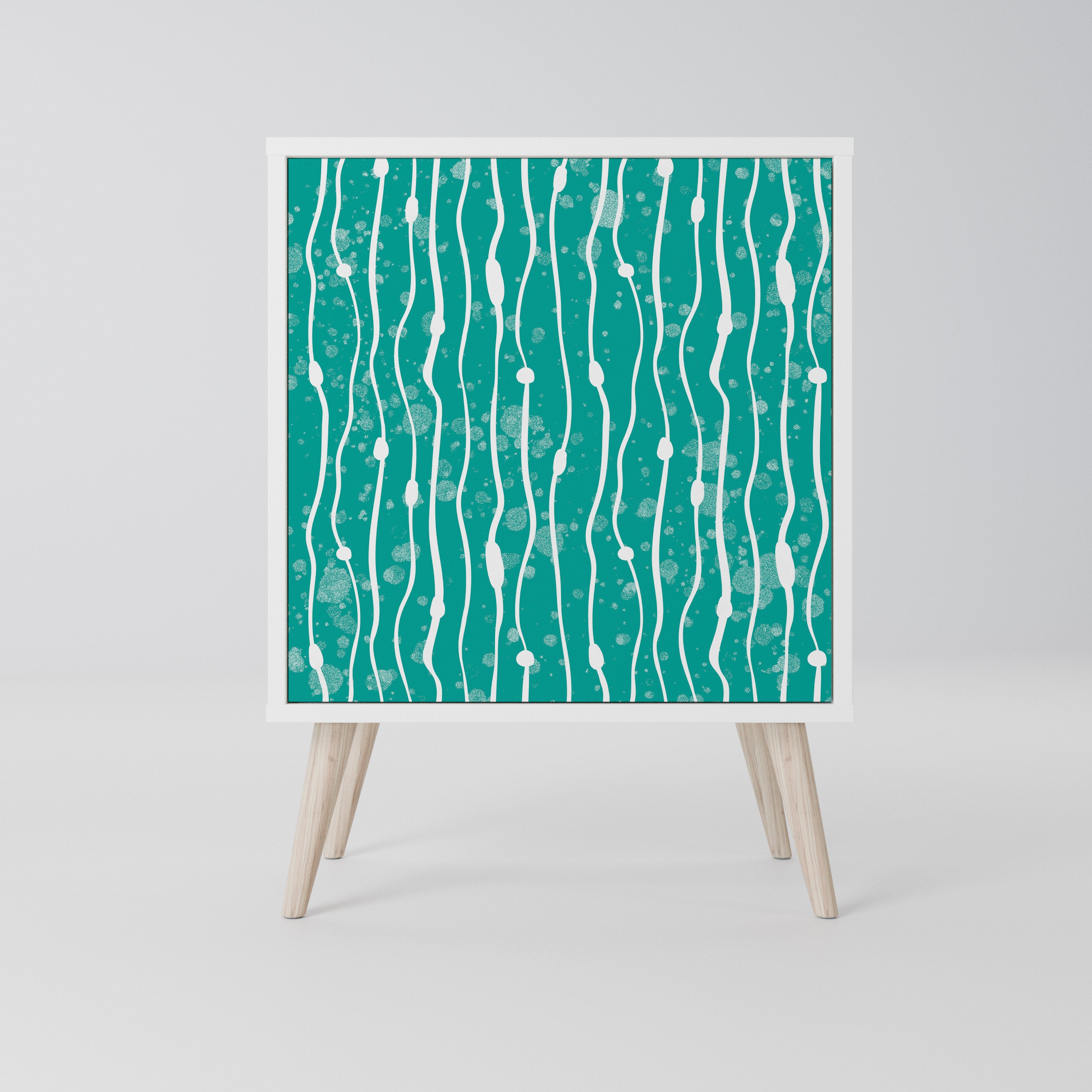 TURQUOISE RAIN Komoda 1-drzwiowa korpus Biały