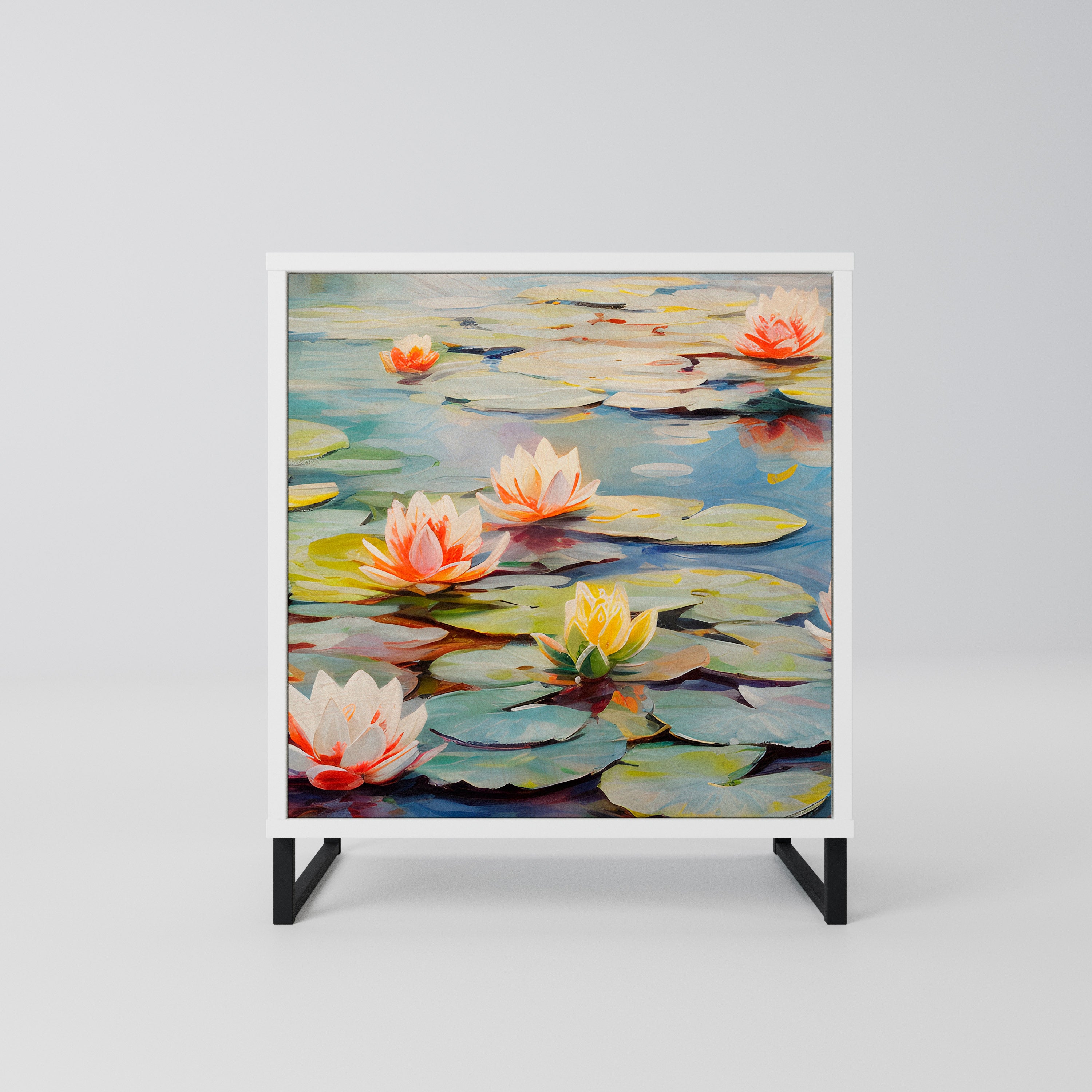BLOOMING WATERS Komoda 1-drzwiowa korpus Biały