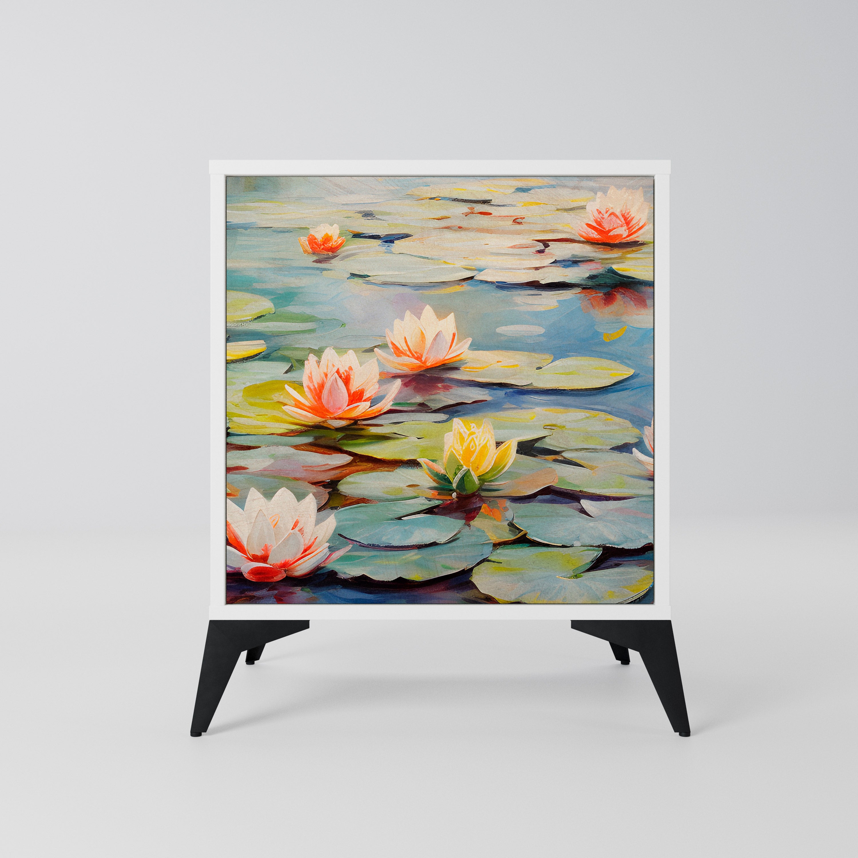 BLOOMING WATERS Komoda 1-drzwiowa korpus Biały