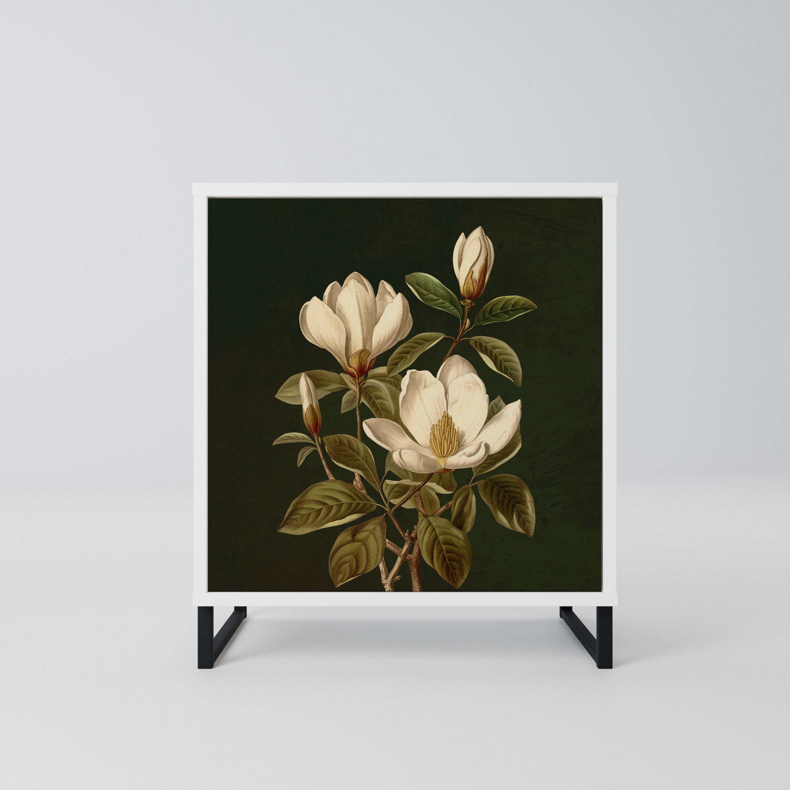 FLORAL NOIR Komoda 1-drzwiowa korpus Biały