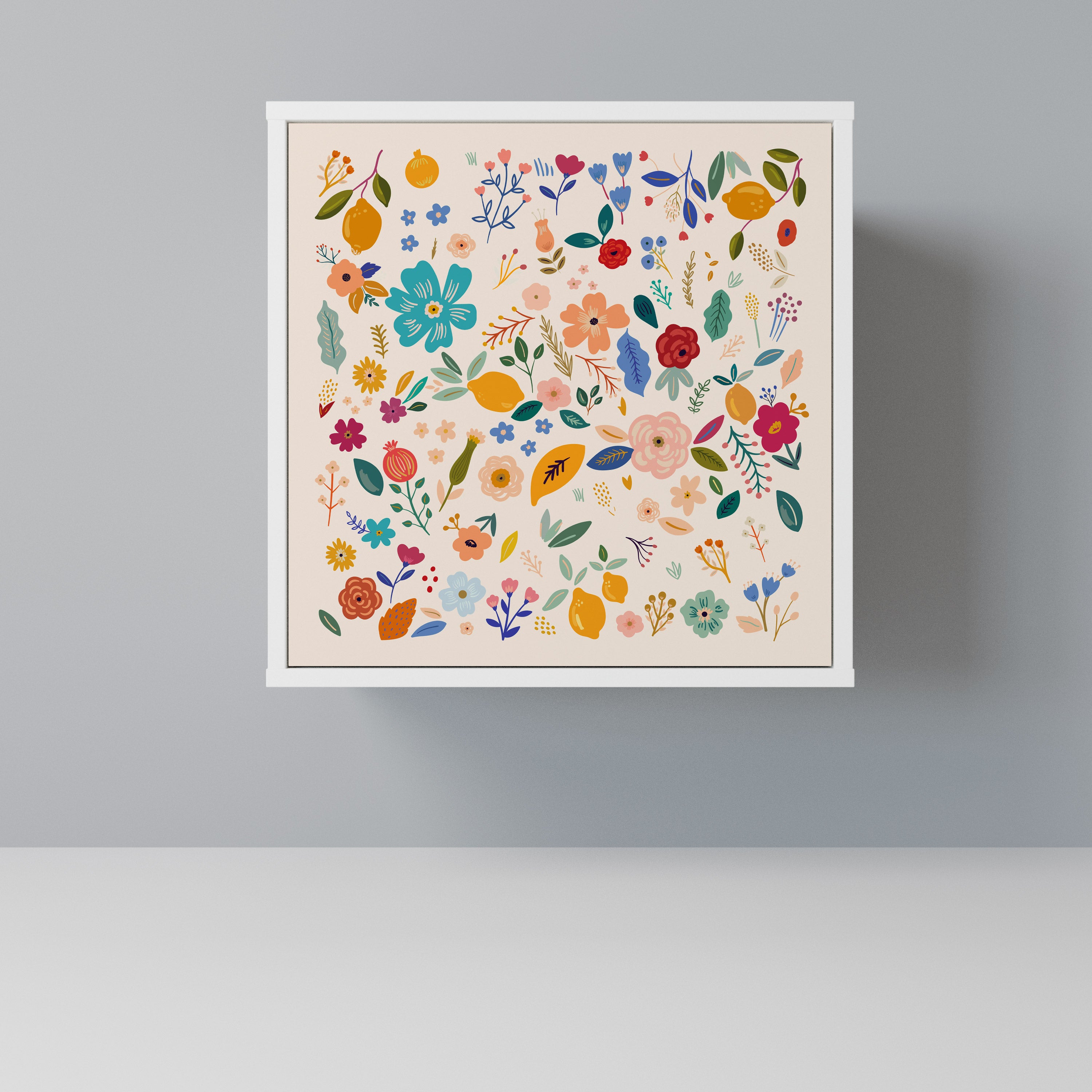 FLORAL COMBINATION Komoda 1-drzwiowa korpus Biały