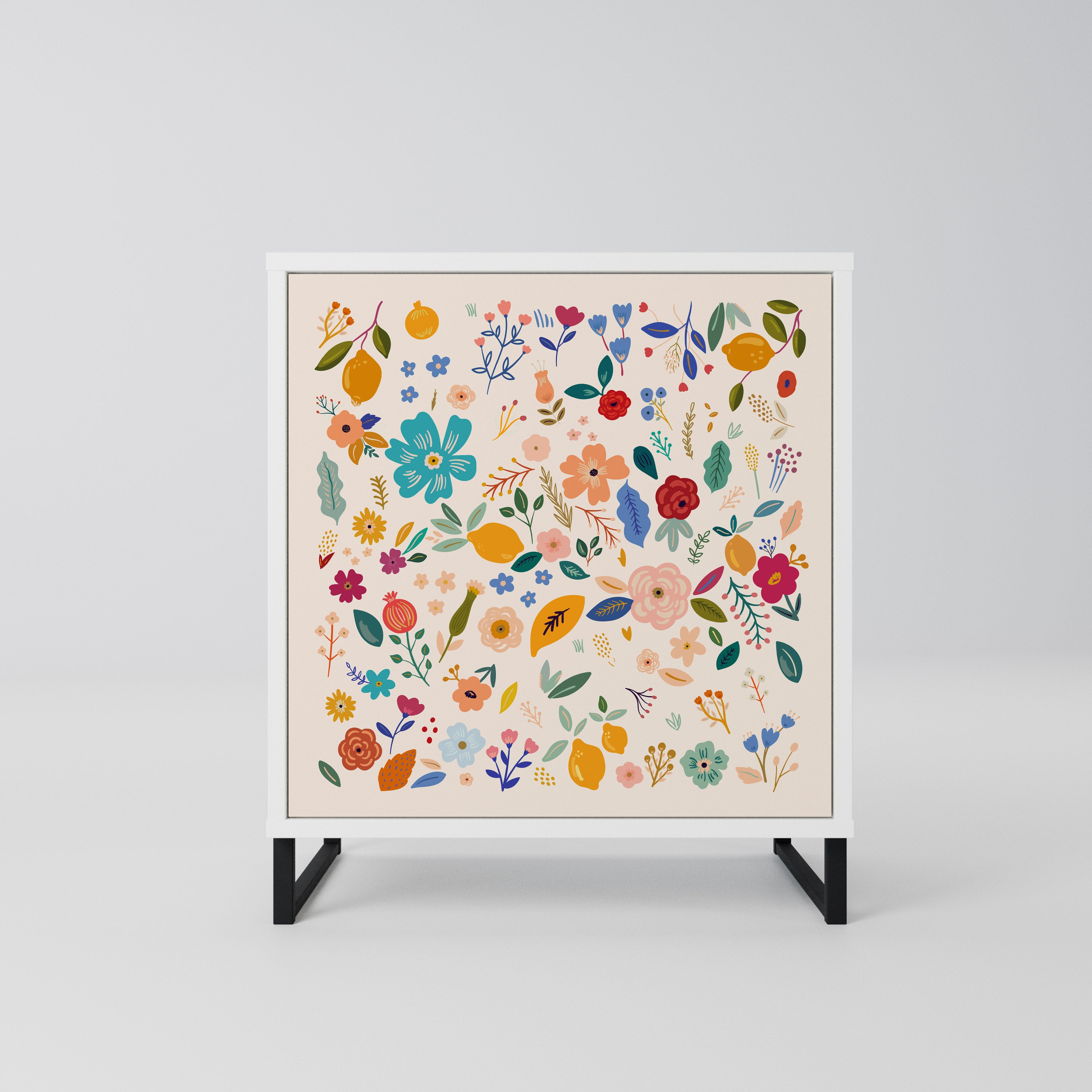 FLORAL COMBINATION Komoda 1-drzwiowa korpus Biały