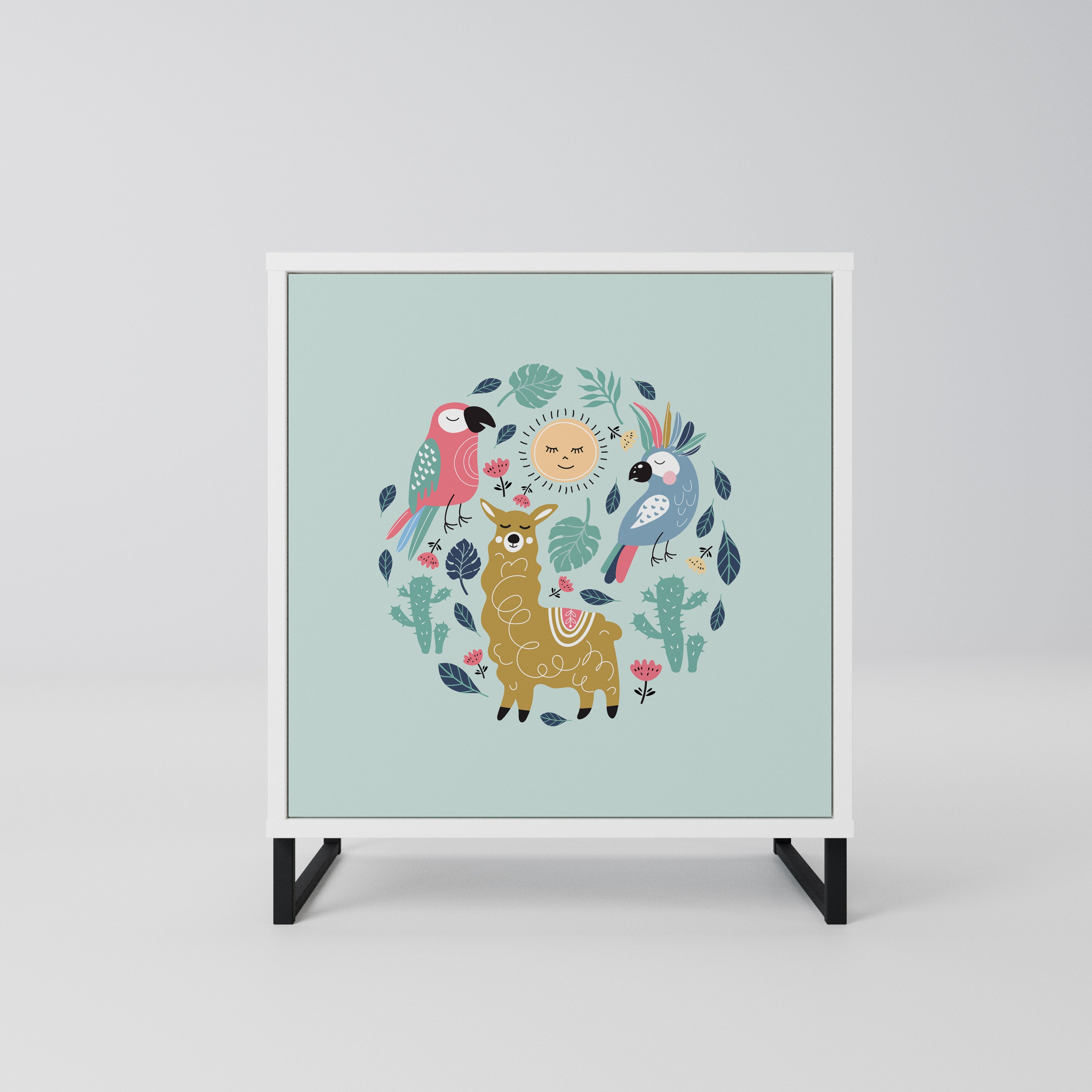 COLORFUL ALPACAS Komoda 1-drzwiowa korpus Biały
