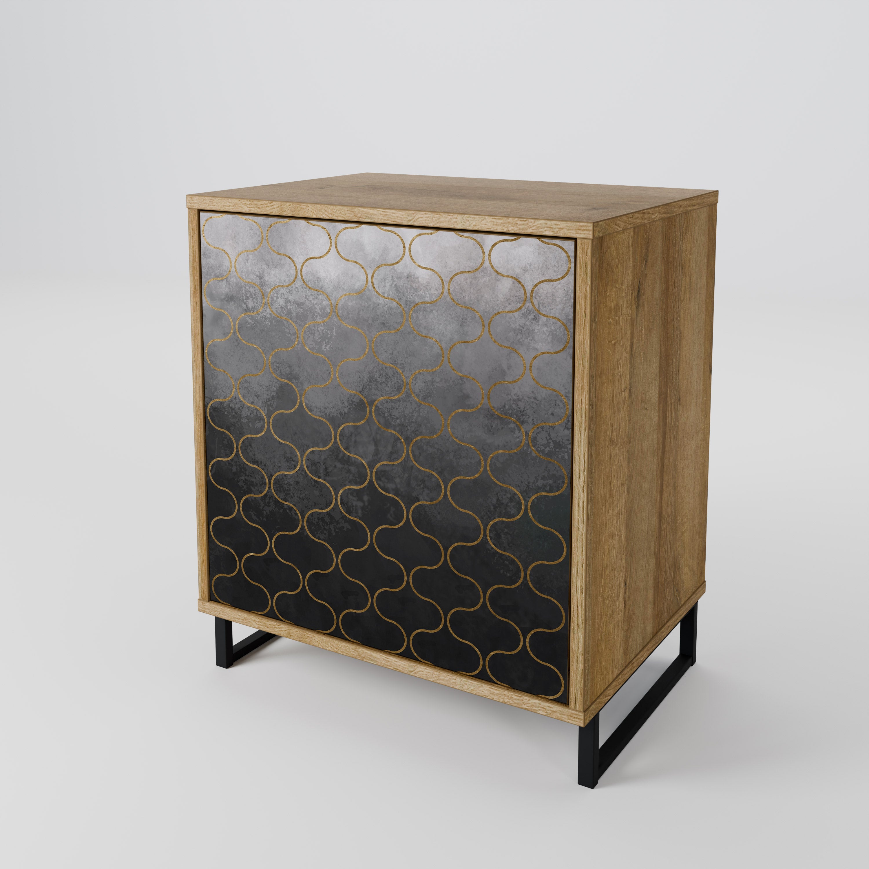 TESSELATED GRAYISH Komoda 1-drzwiowa korpus Dąb Riva