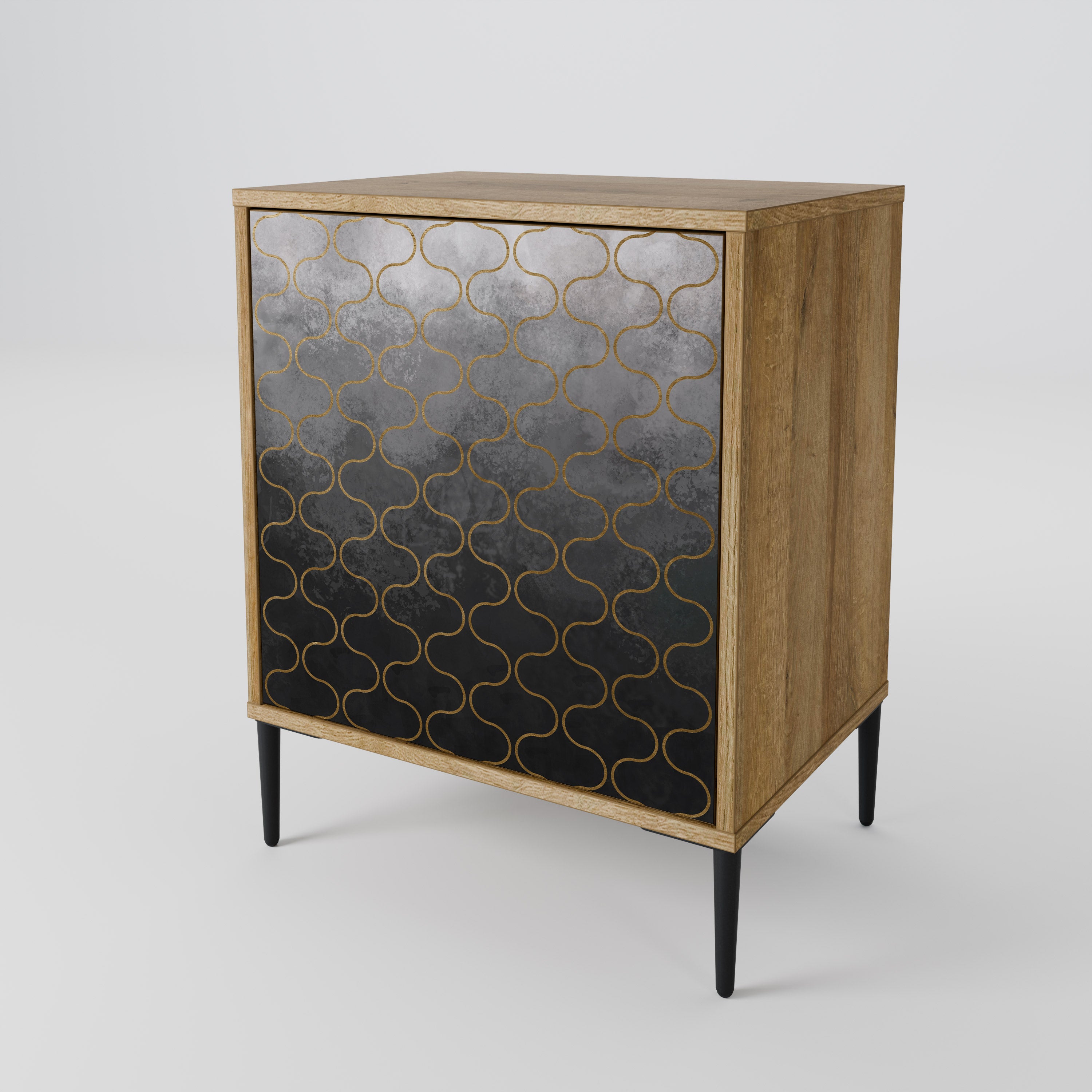 TESSELATED GRAYISH Komoda 1-drzwiowa korpus Dąb Riva