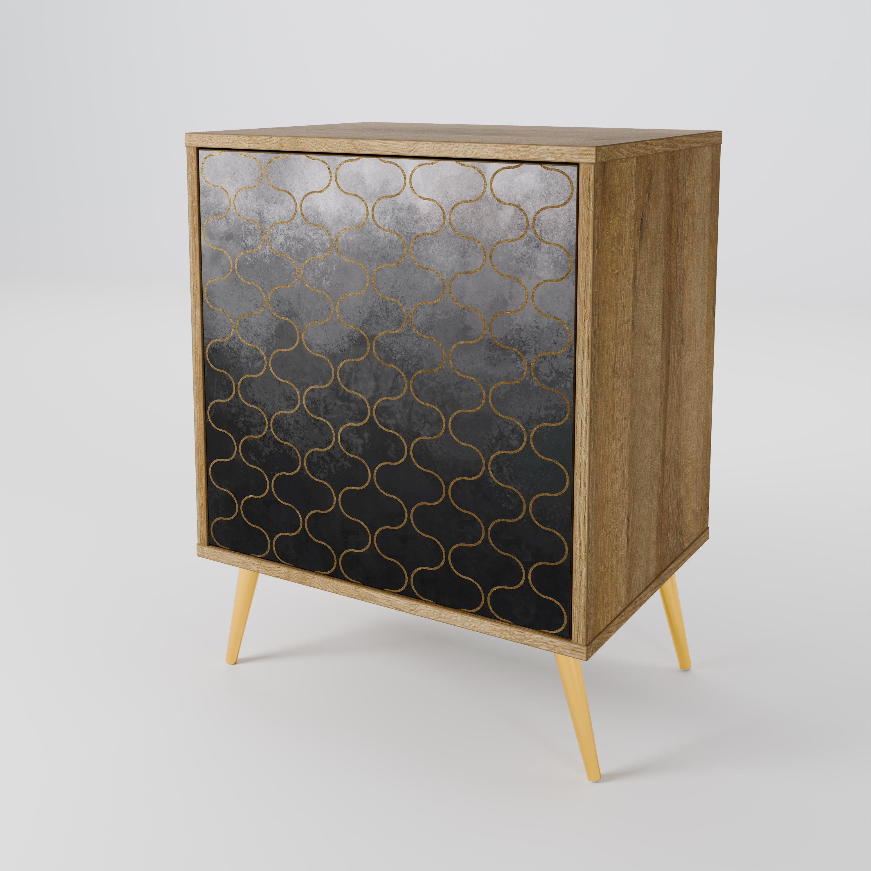 TESSELATED GRAYISH Komoda 1-drzwiowa korpus Dąb Riva